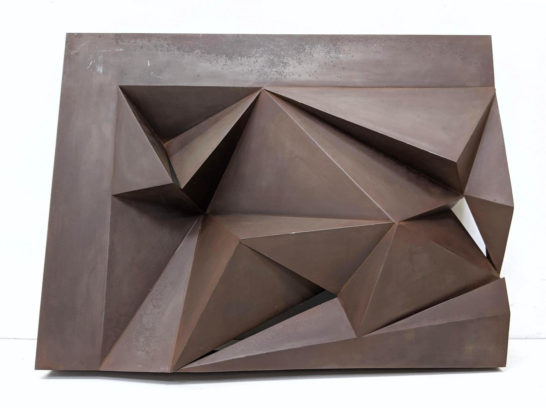 GERALD DiGIUSTO 80 Wall Mount Sculpture. TRIANGOLARE 8: GERALD DiGIUSTO 80 Wall Mount Sculpture. TRIANGOLARE 8 made of Cor-Ten Steel. -- Dimensions: H: 28 inches: W: 36 inches: D: 7 inches ---