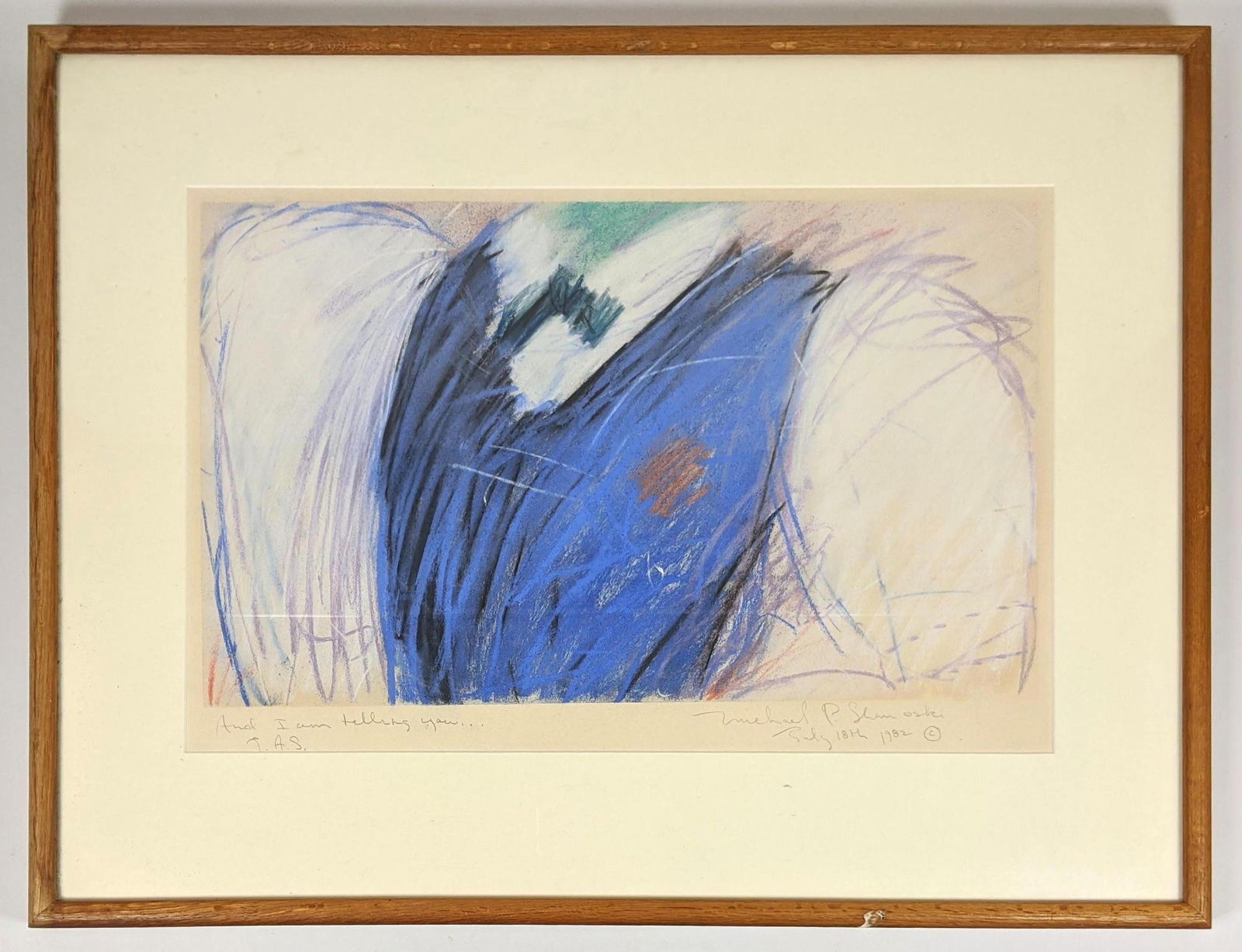 Michael P. Shanoski Pastel.  Framed under glass. And I (1 of 13)