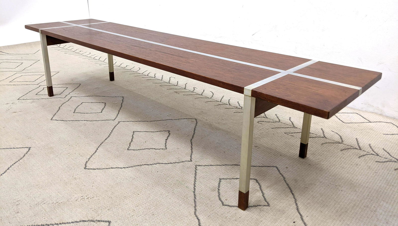 Walnut Aluminum Modernist Cocktail Coffee Table. Walnut (1 of 11)