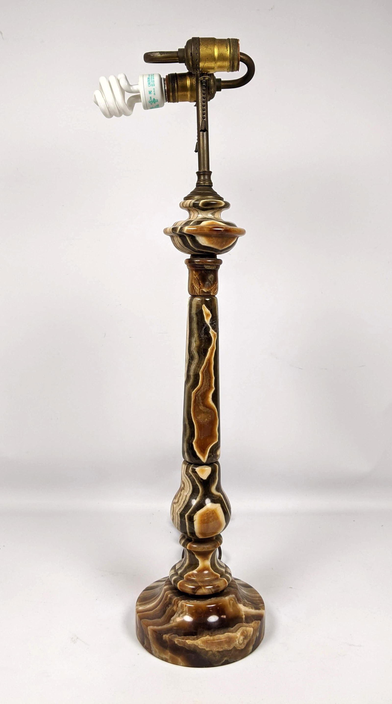 Nice Agate Onyx Column Table Lamp. Very nice coloring. (1 of 10)
