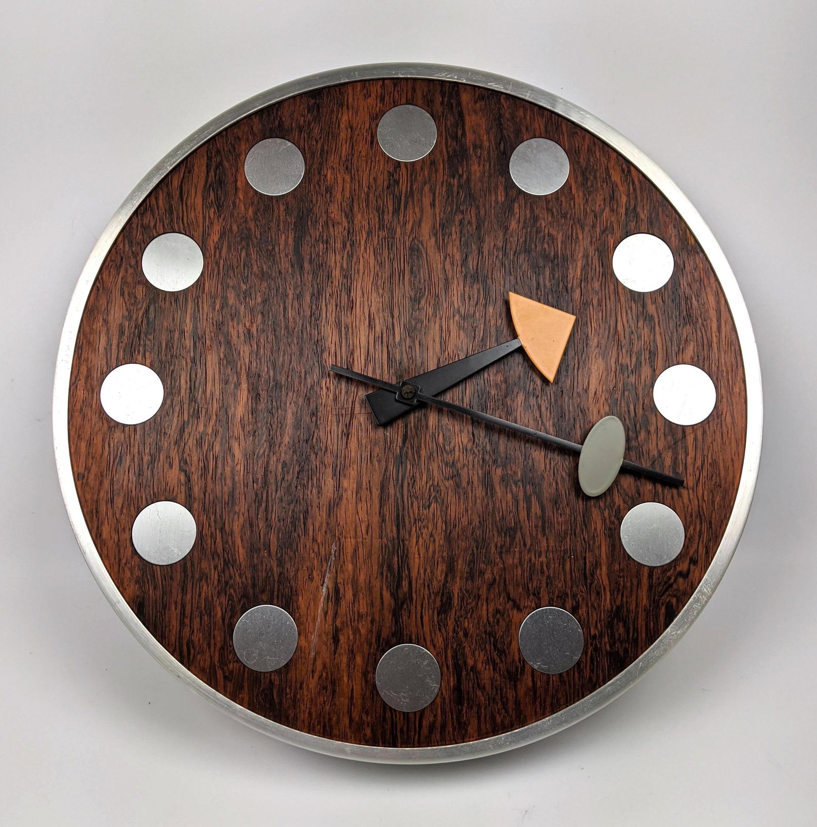 Mid Century Modern Rosewood Wall Clock. Meridian Clocks (1 of 13)