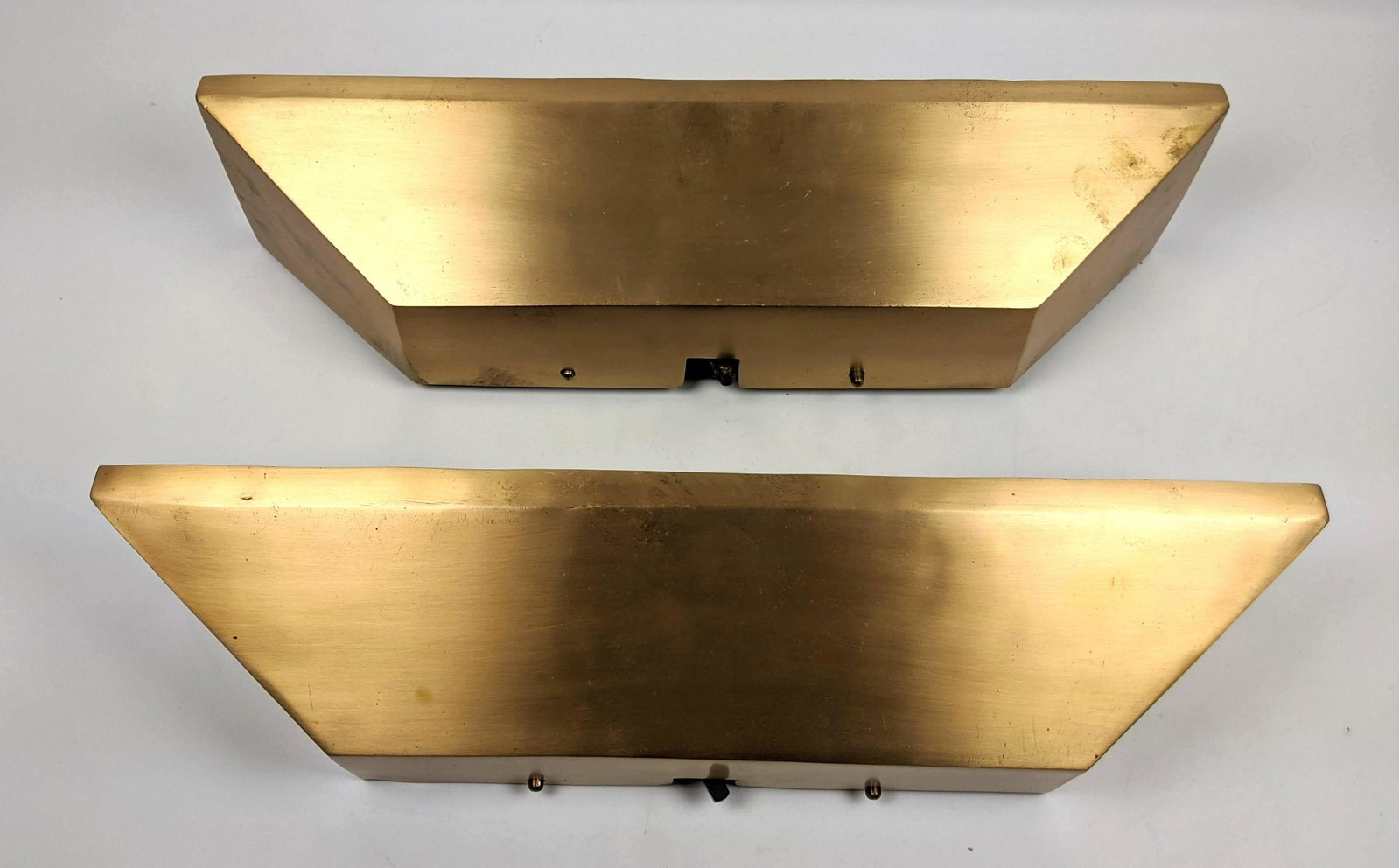 Pair SIMES CO NY Bronze Wall Sconces.: Pair SIMES CO NY Bronze Wall Sconces. -- Dimensions: H: 4 inches: W: 18.5 inches: D: 4 inches ---