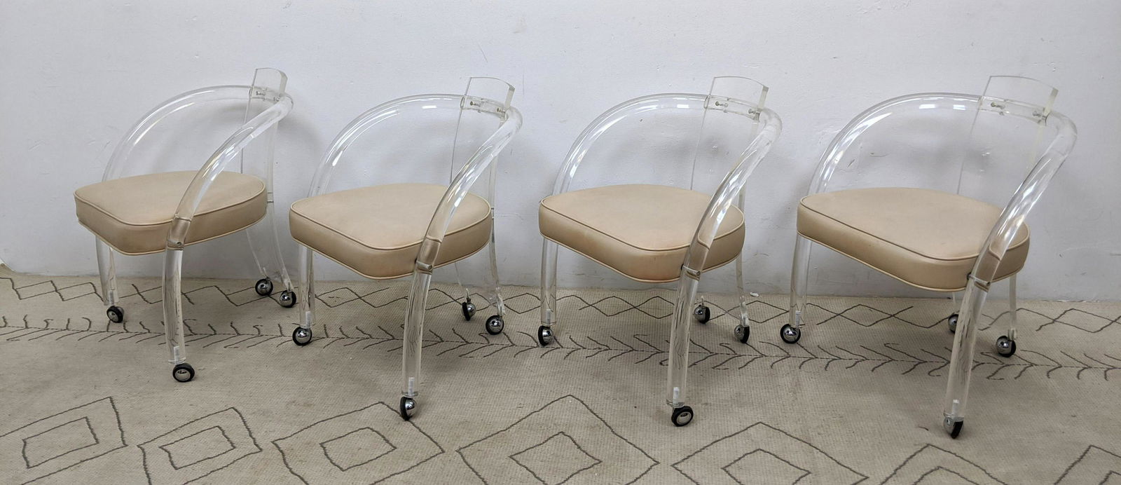 set 4 Lucite Acrylic Dining Chairs.  Attributed to Hill (1 of 13)