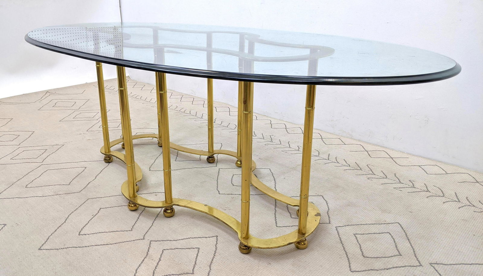 MASTERCRAFT Brass Racetrack Dining Table. (1 of 13)
