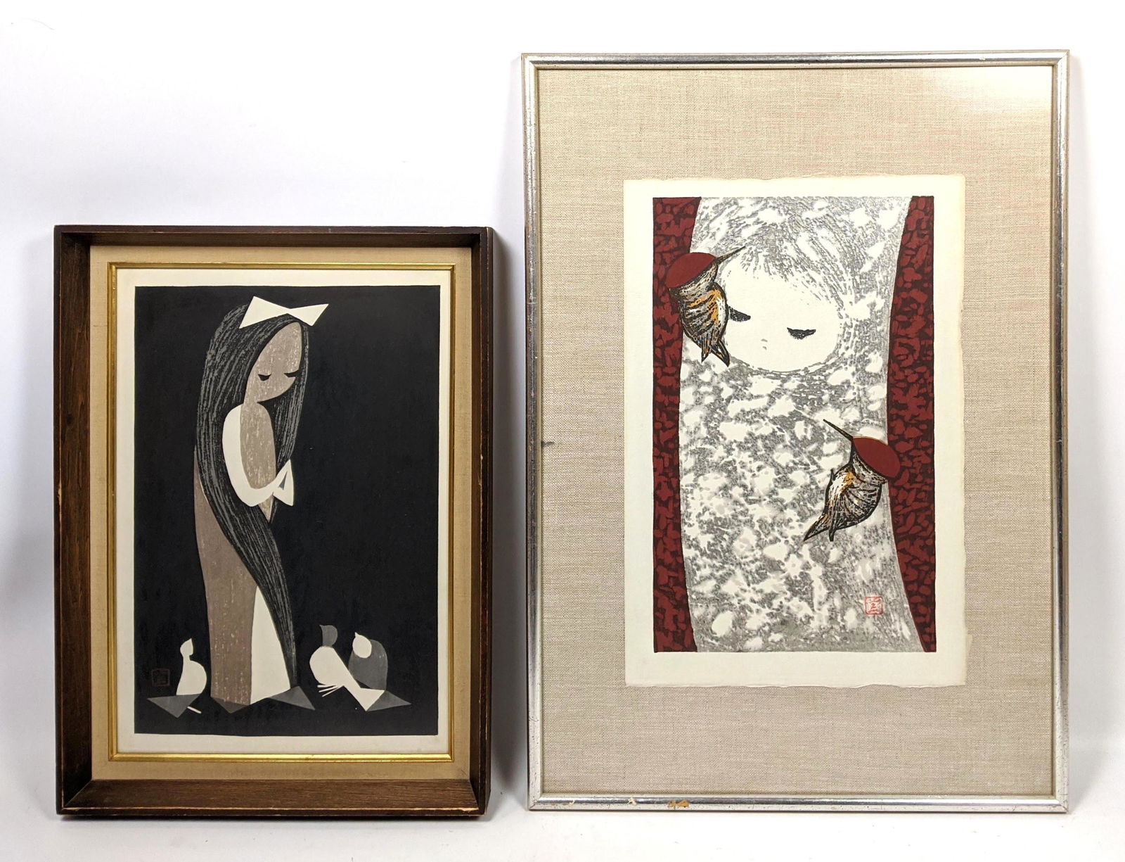 2pcs KAWANO KAORU Woodblock Prints. (1 of 13)