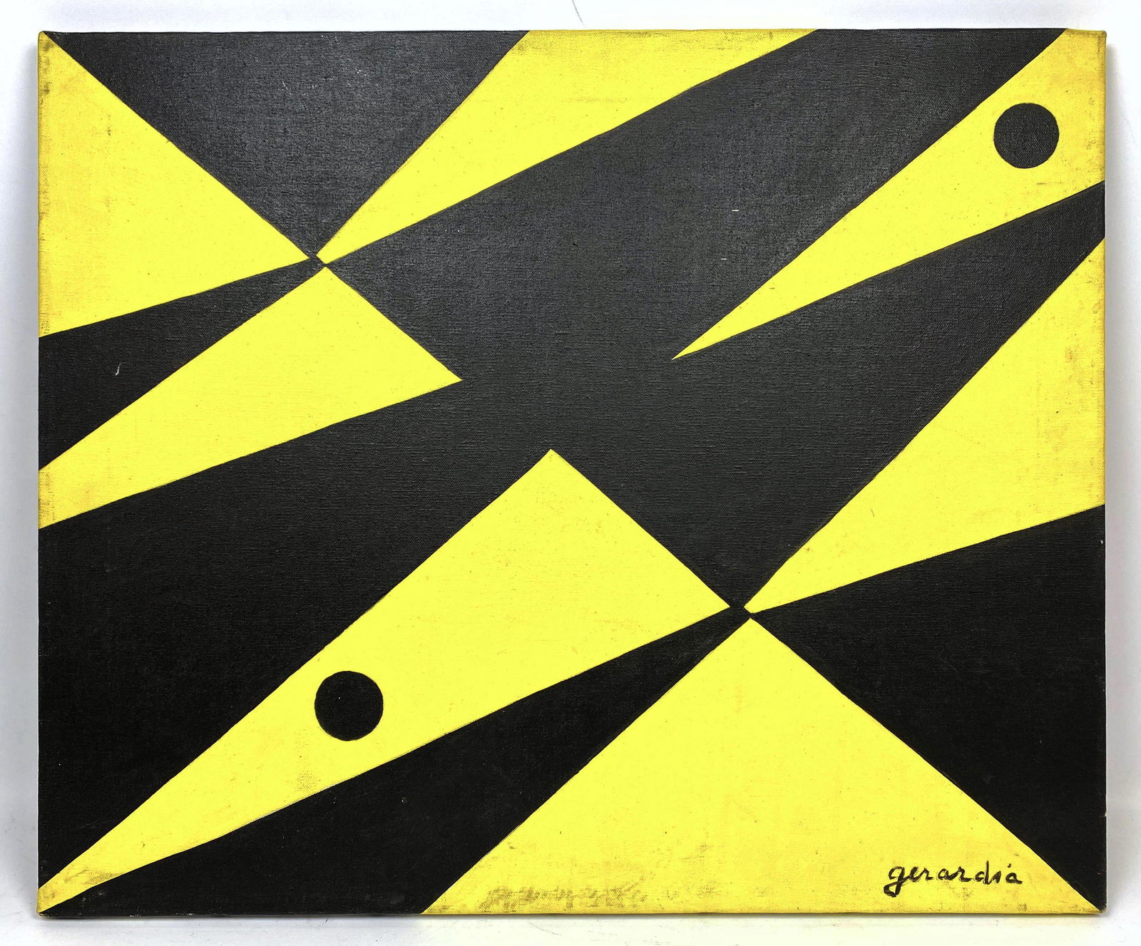 HELEN GERARDIA Geometric Abstract Oil Painting. Yellow (1 of 11)