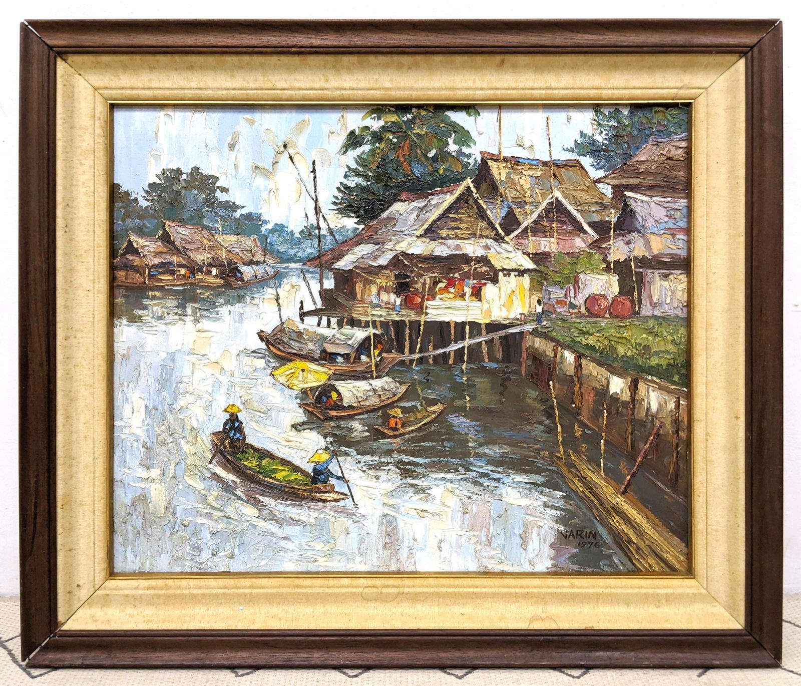 VARIN Oil Painting on Canvas. Coastal Village Scene. 19 (1 of 11)