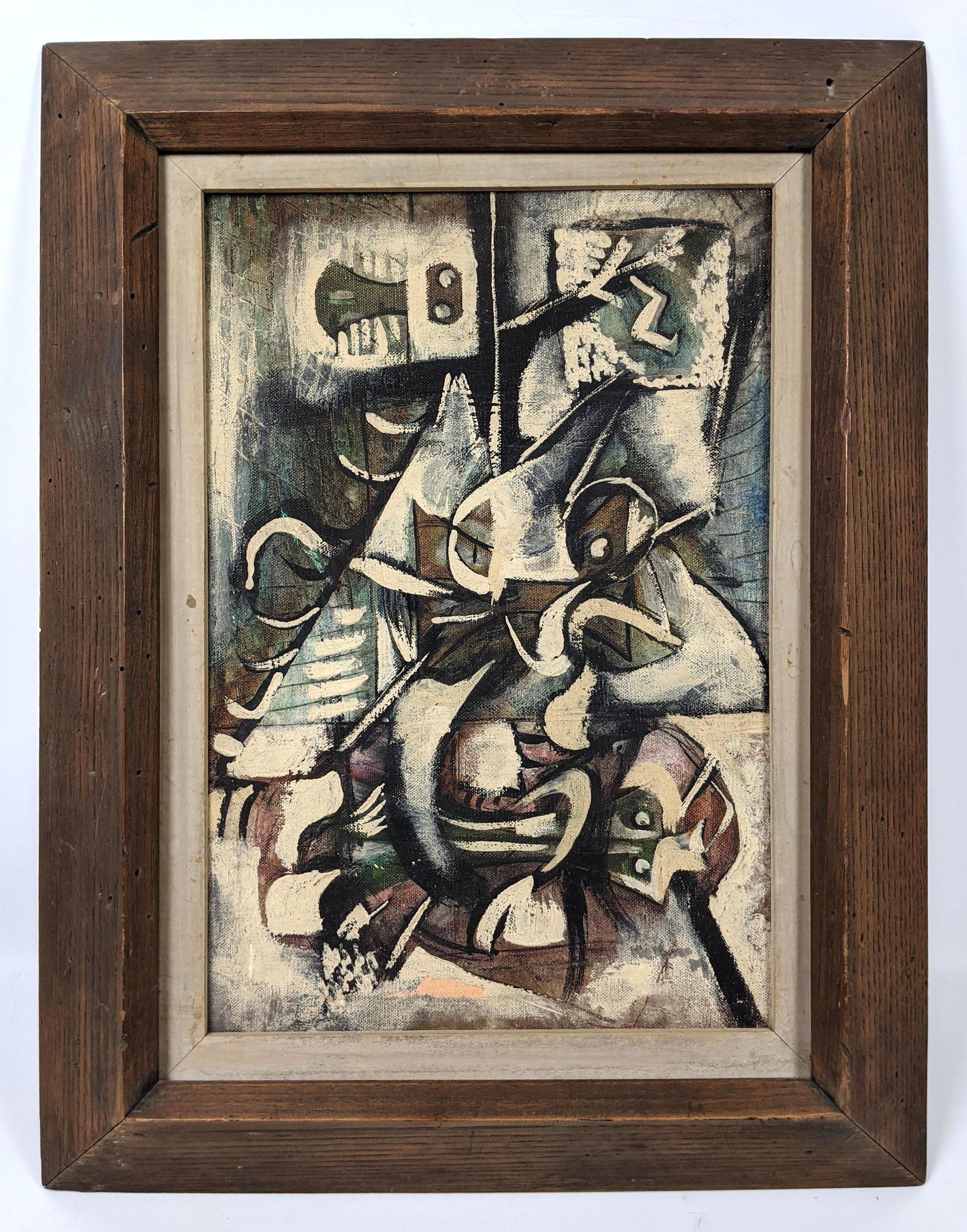 Leonard Nelson Attributed Oil Painting on Canvas. Signe (1 of 8)