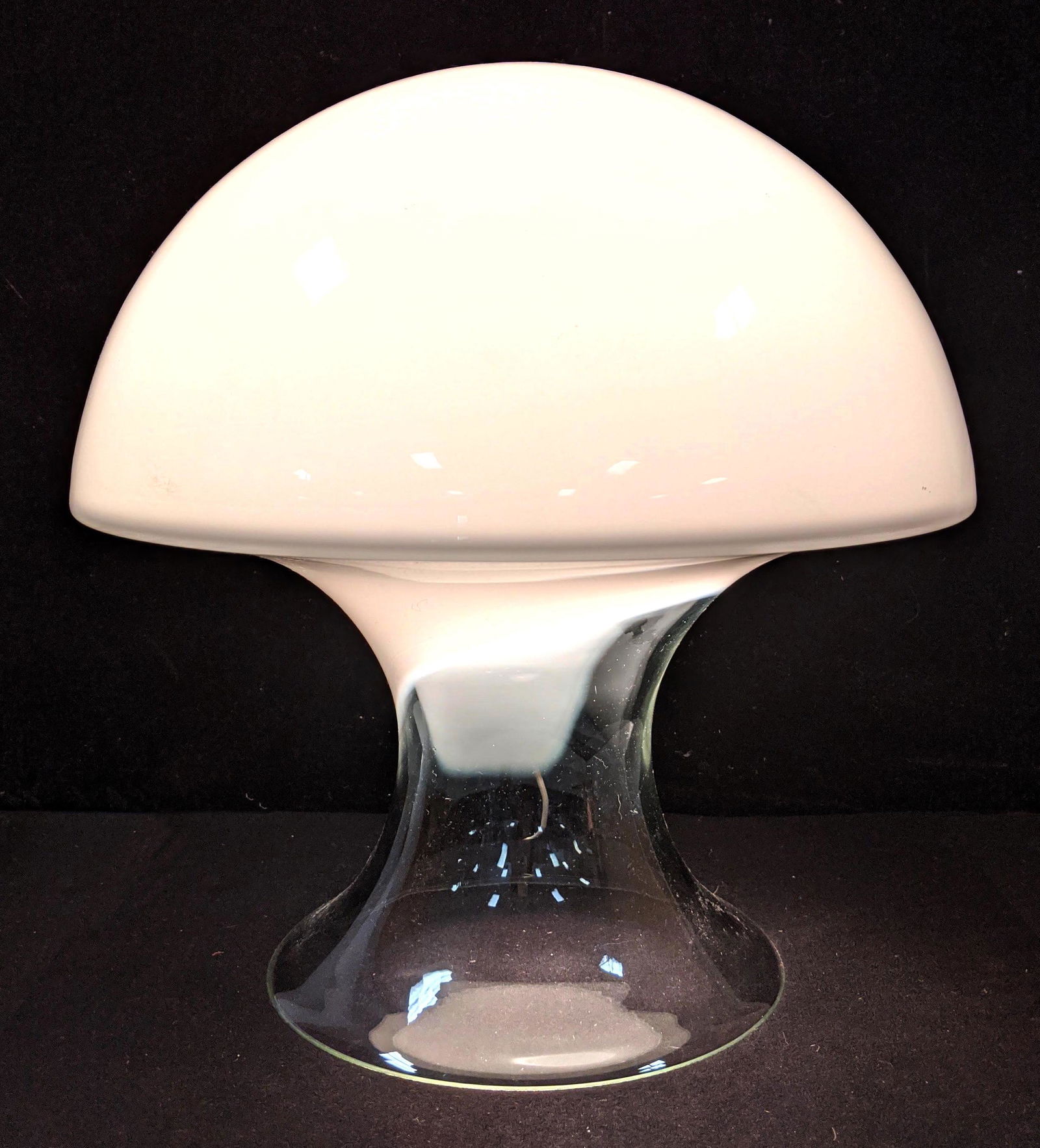 VISTOSI Art Glass Mushroom Form Table Lamp. Clear and o (1 of 9)