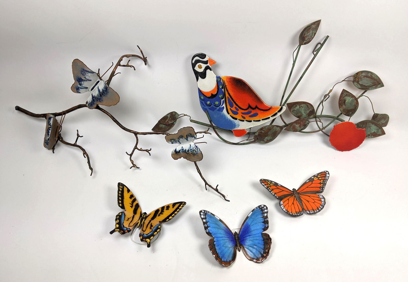 Collection Enamel Copper Wall Sculptures.  C. JERE Bird (1 of 20)