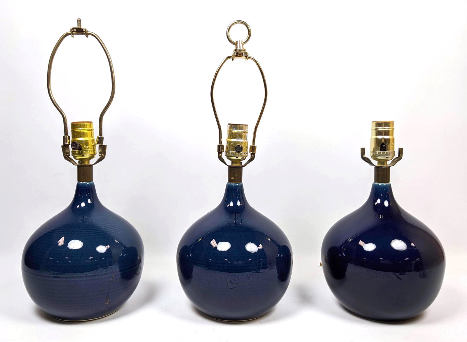 Set 3 GUNNAR LOTTE BOSTLUND Art Pottery Table Lamps. Un (1 of 10)