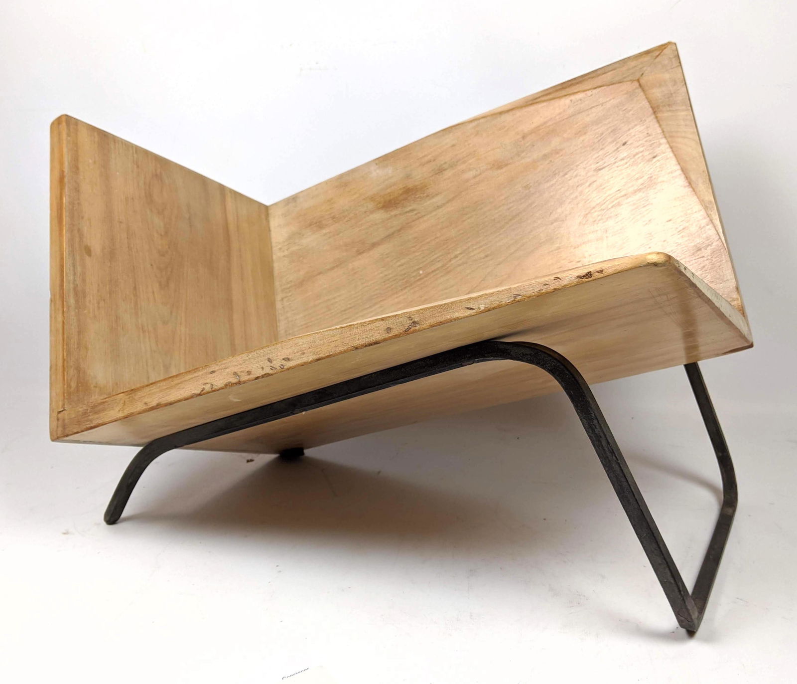 Unique Modernist Book Stand.  Beveled Wood and Iron. Mi (1 of 14)