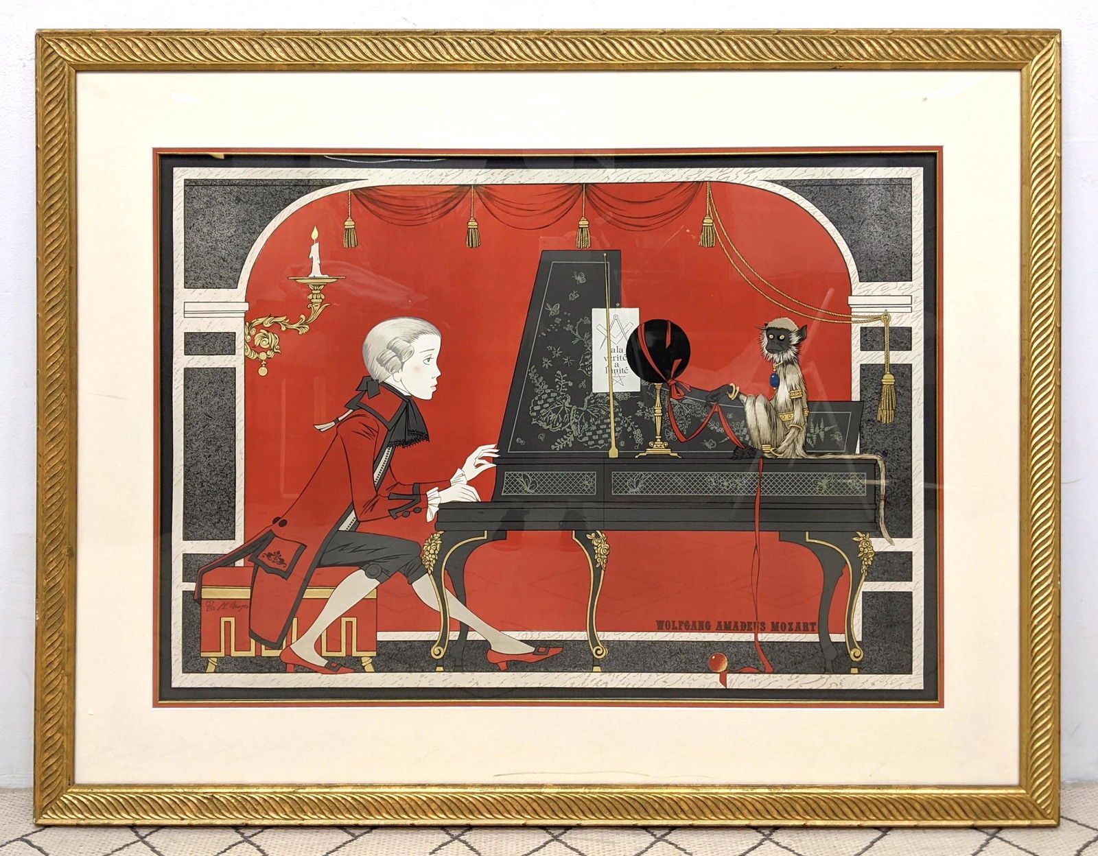 Large PHILIPPE NOYER Lithograph Print.  WOLFGANG AMADEU (1 of 9)