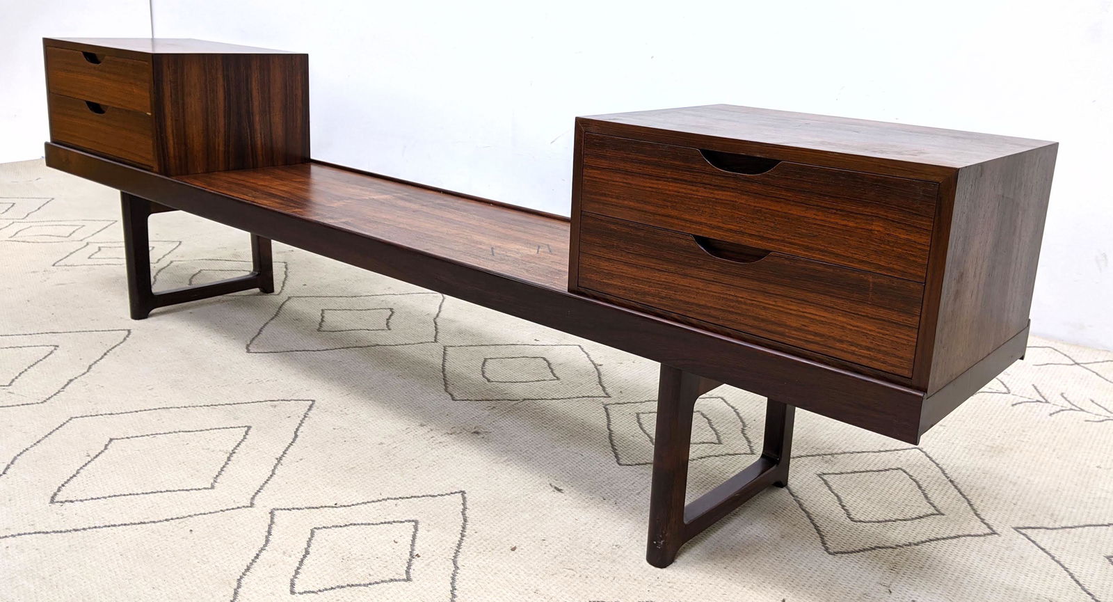 BRUKSBO Norway Modern Rosewood Long Bench Table with Tw (1 of 18)