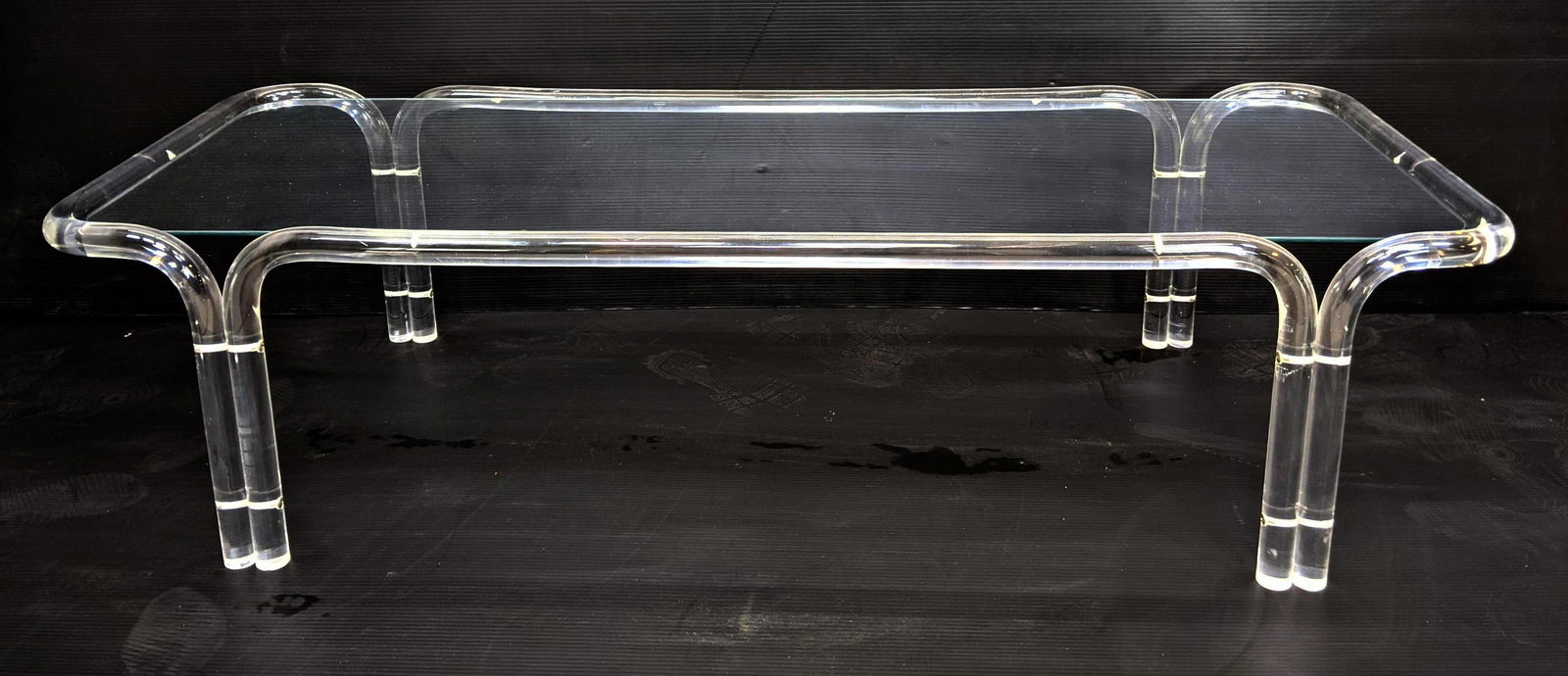 70s Modern Lucite Acrylic Coffee Cocktail Table.   Soli (1 of 8)