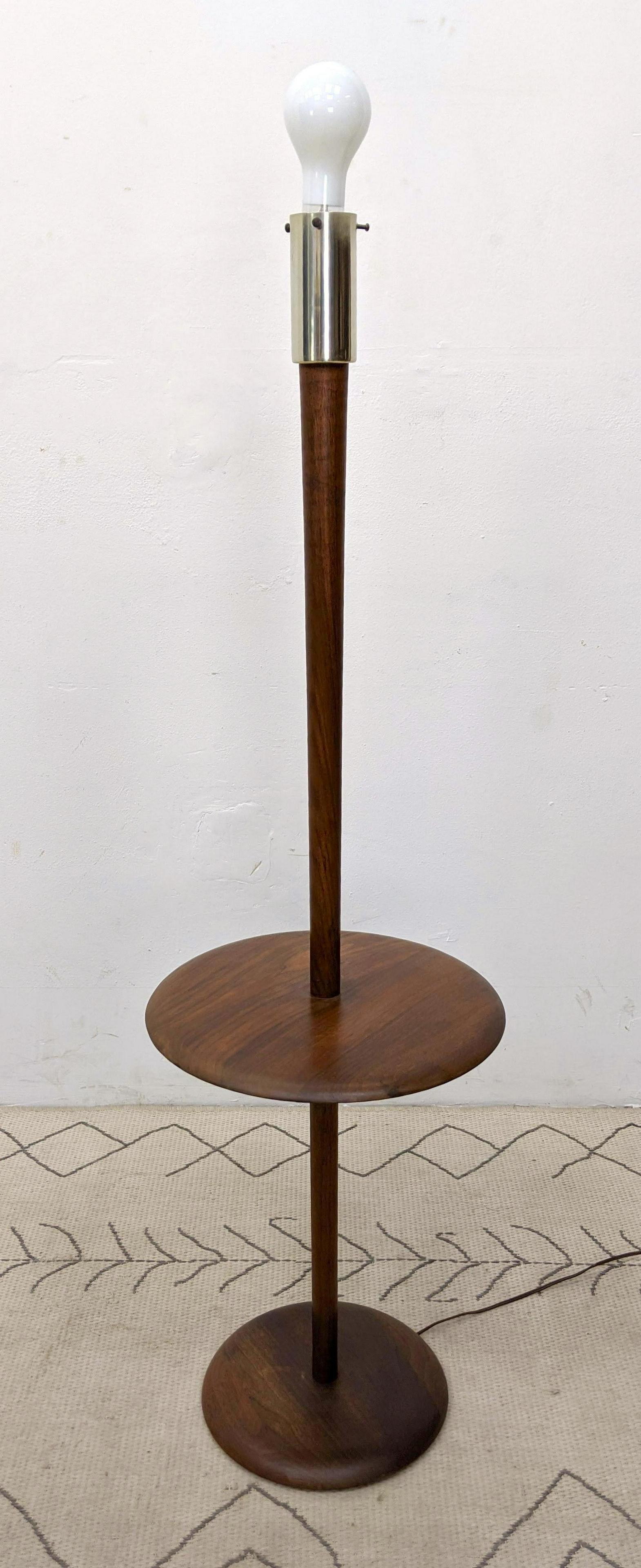 Vintage Danish Modern Teak Lamp Table Tapered Column (1 of 10)