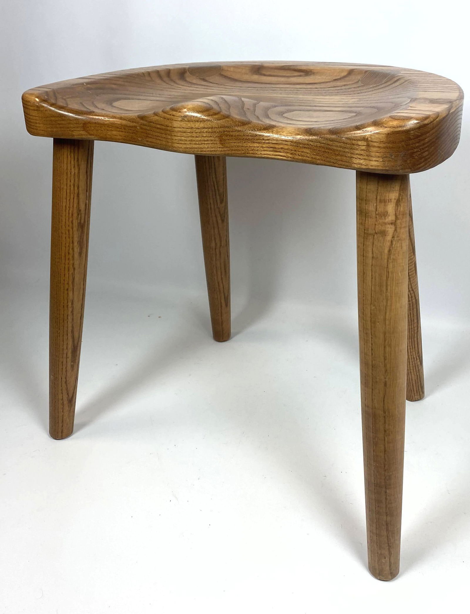 Artisan Woodworker Stool Bench.  Shaped Seat. (1 of 8)
