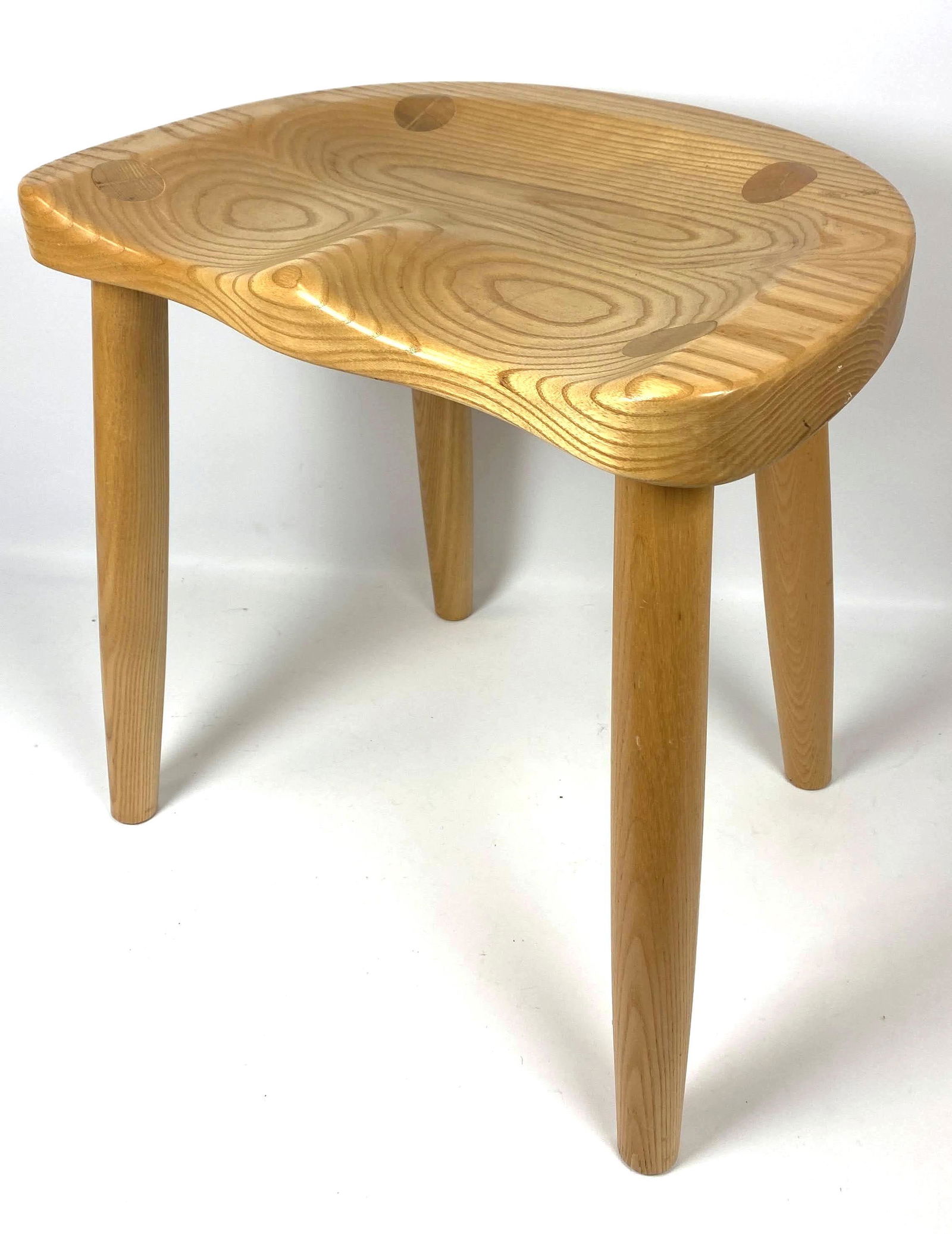 Artisan Woodworker Stool Bench.  Shaped Seat. (1 of 7)