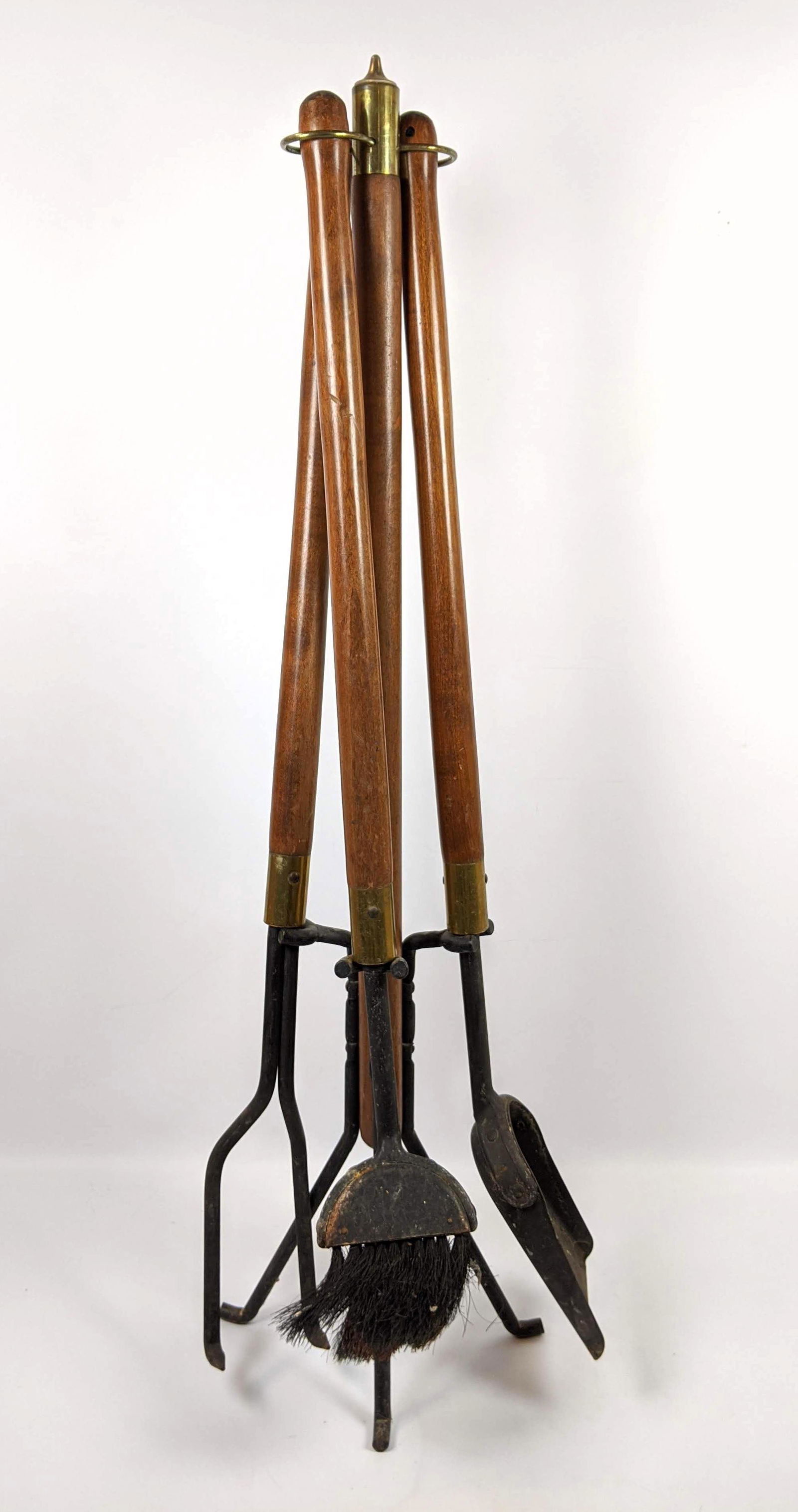 Set of Seymour Wood Handle Midcentury Fireplace Tools (1 of 14)