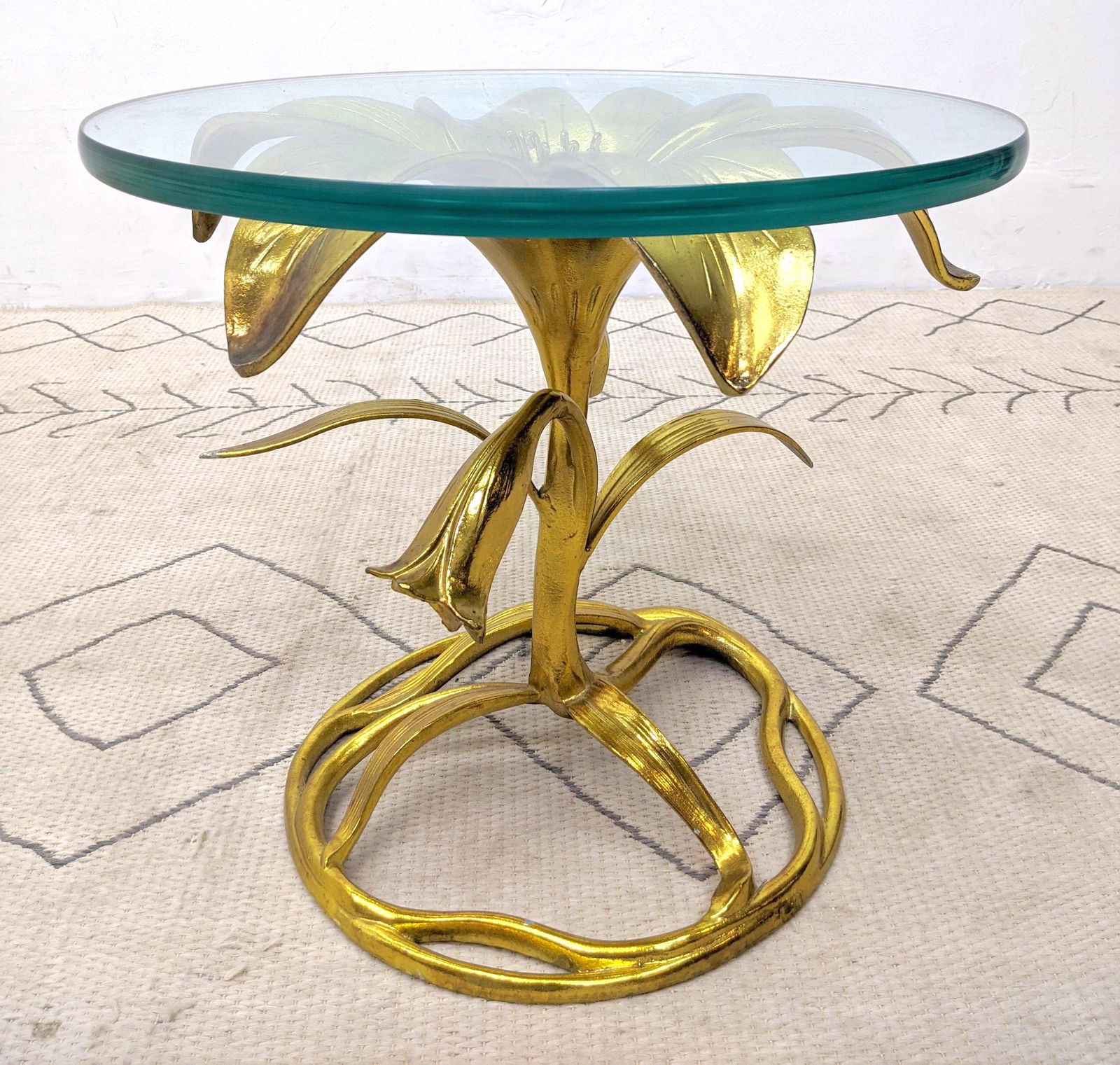 Vintage Drexel "Arthur Court" Gold Lily Side Table (1 of 9)