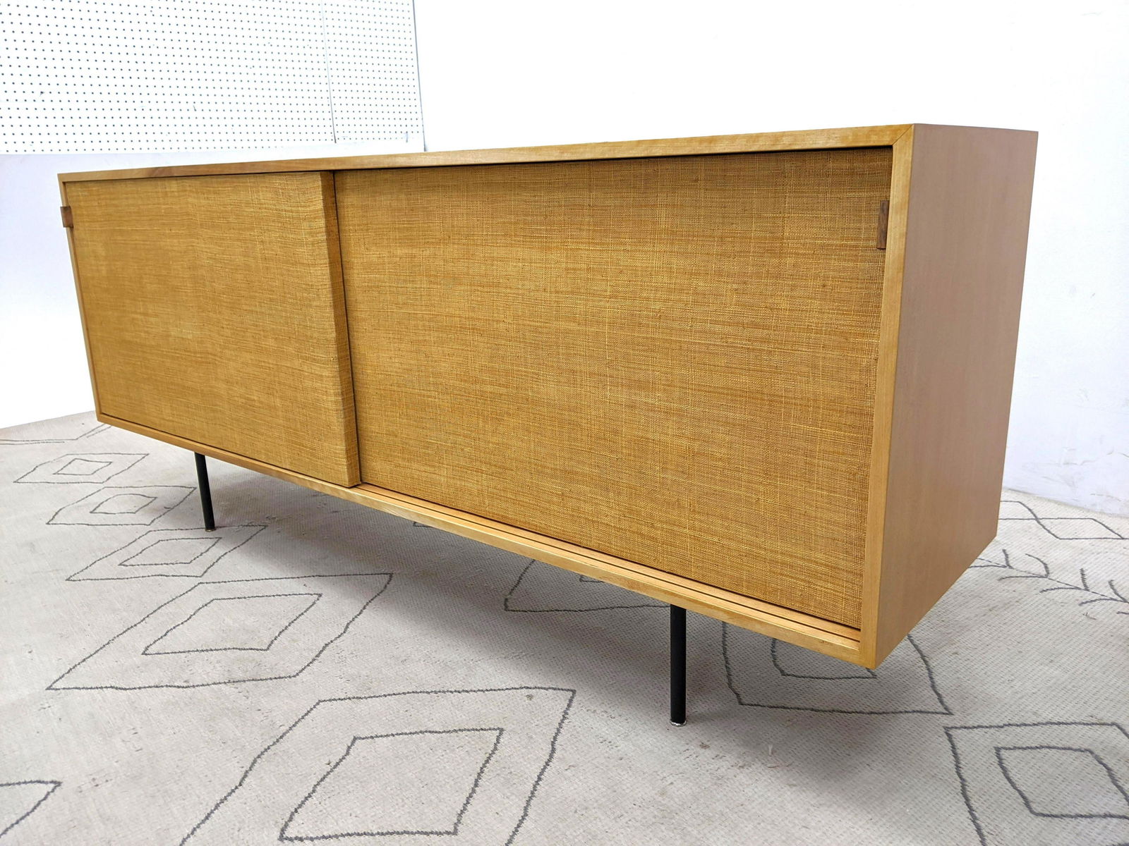 Florence Knoll Style Blond Credenza Sideboard. Woven co (1 of 11)
