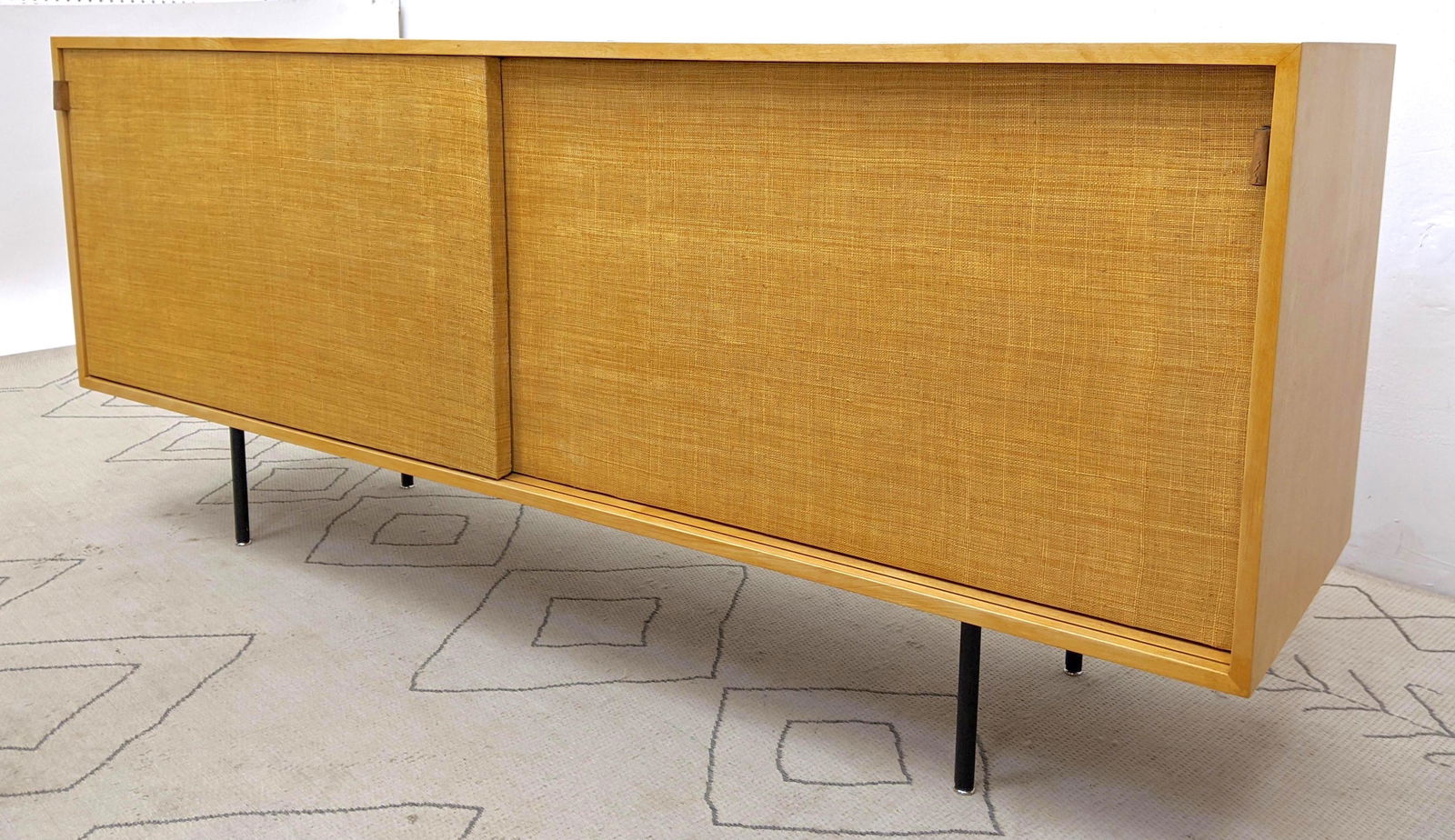 Florence Knoll Style Blond Credenza Sideboard. Woven co (1 of 11)