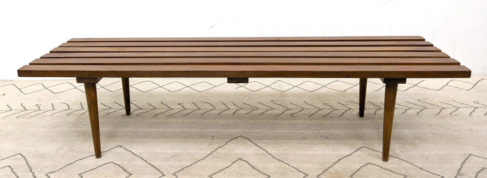 American Modern Slate Bench with Tapered Legs.: American Modern Slate Bench with Tapered Legs.-- Dimensions: H: 14 inches: W: 60 inches: D: 17 inches ---