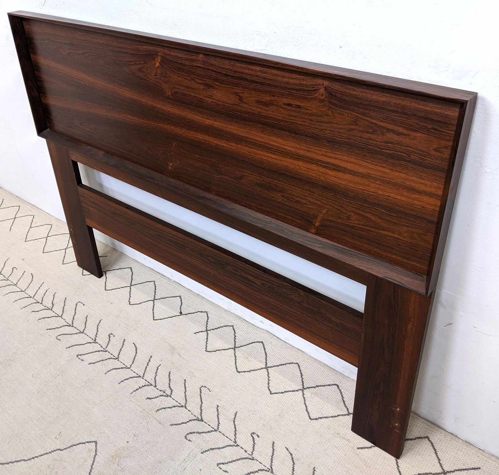 Reversible Rosewood Cane Headboard Bed. Danish Modern (1 of 9)