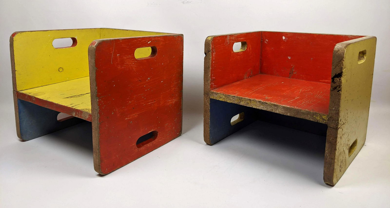 2pc Mid Century Modern  Children's Chairs. Handle sides (1 of 13)