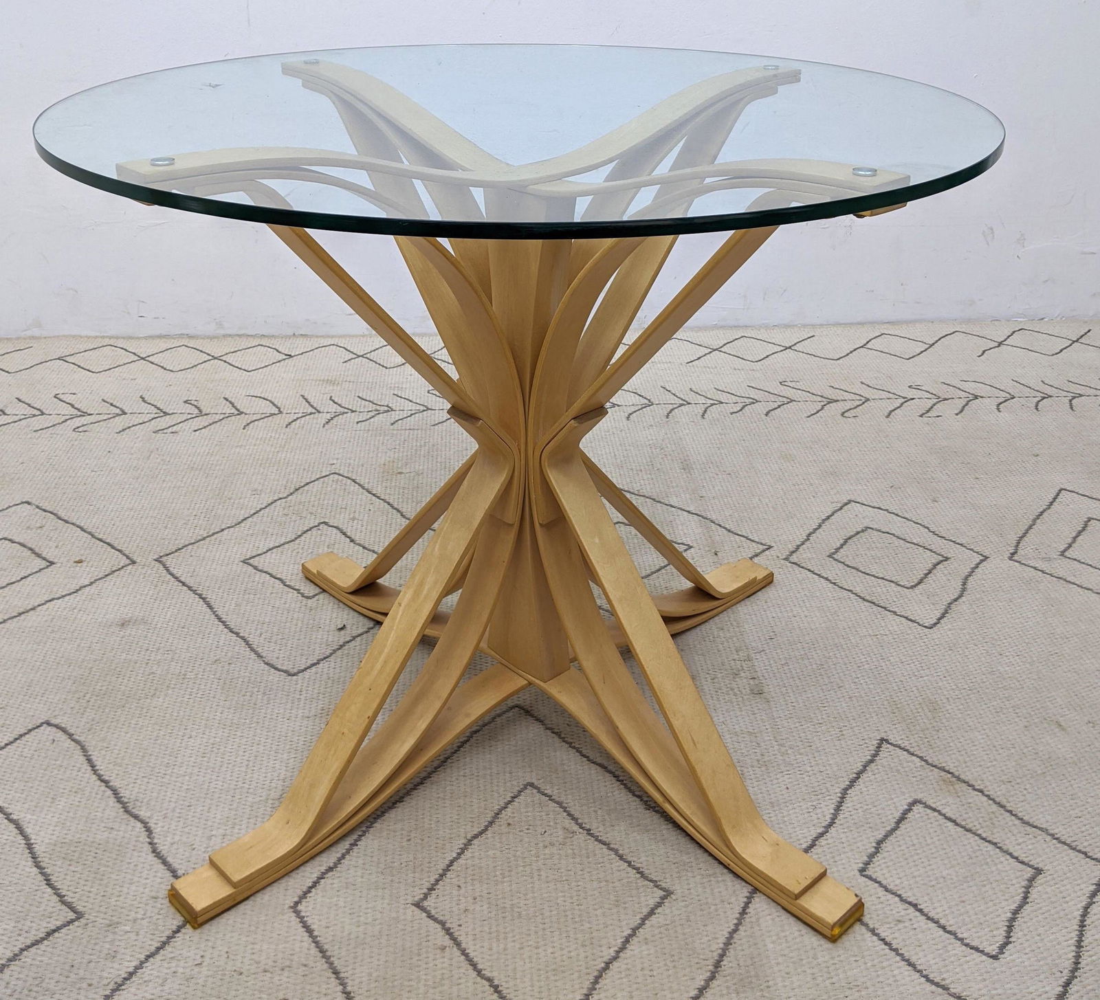 Frank GEHRY Face Off Table. Laminated maple and glass. (1 of 11)