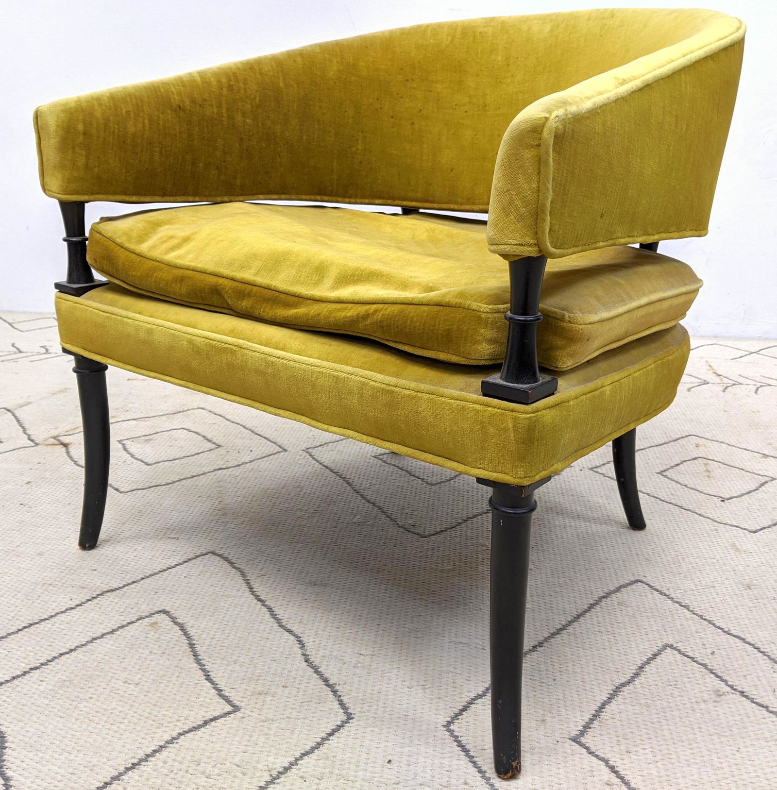 Mid Century Modern  Curved Back Lounge Chair. Green Cha (1 of 10)