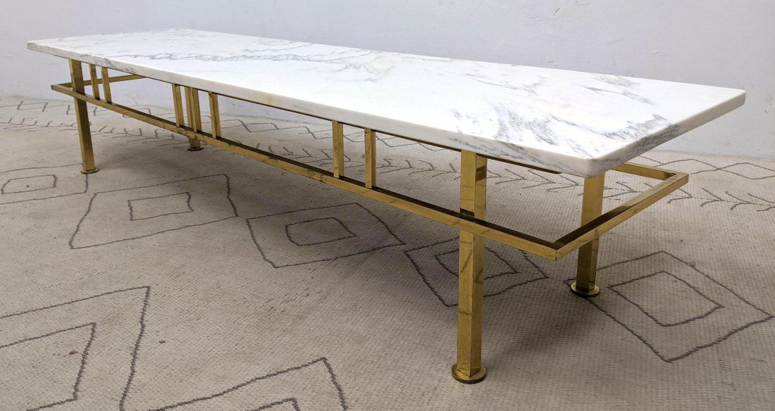 PROBBER Style Marble Coffee table with square brass fra (1 of 12)