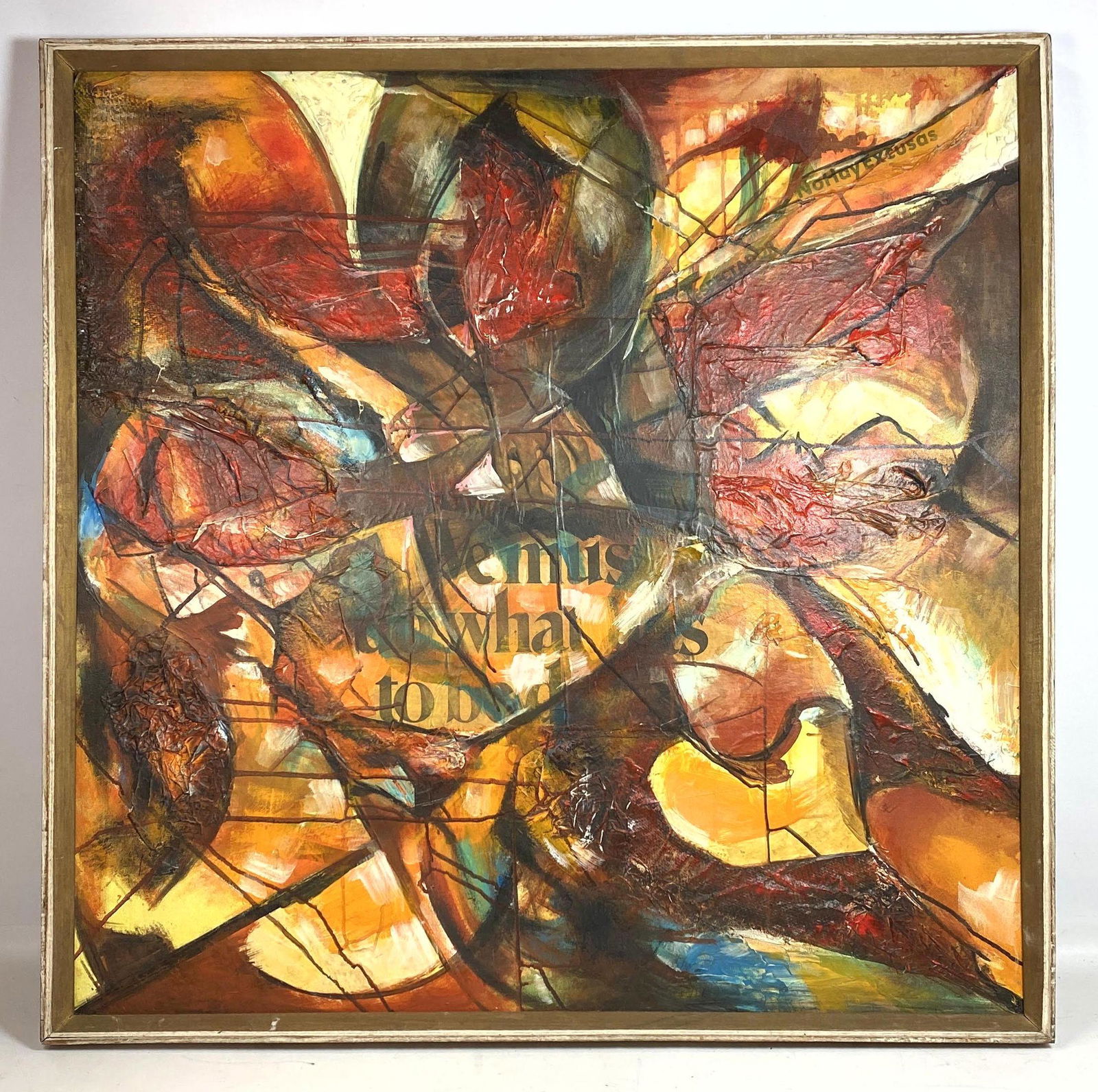 G.P. HECTOR Collage Acrylic Painting on Canvas. "IDEAS, (1 of 8)