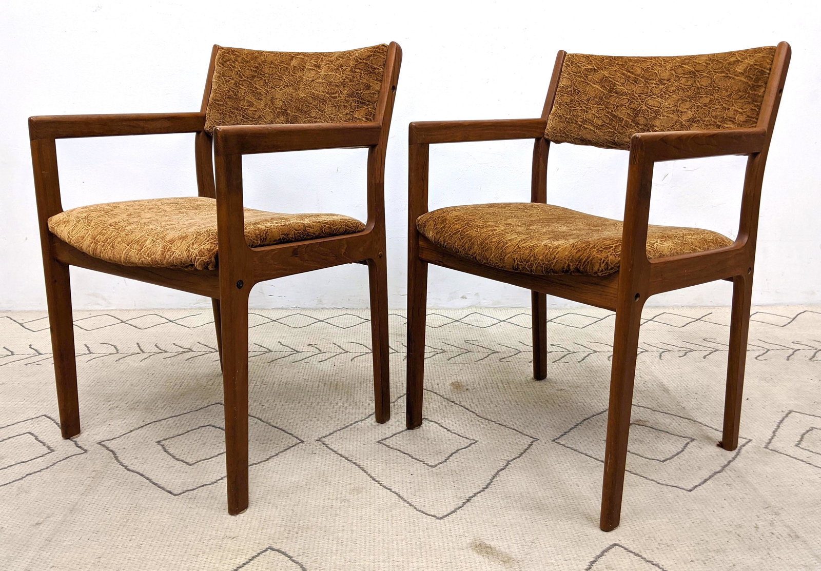 Pair Danish Modern Teak Arm Chairs. (1 of 11)