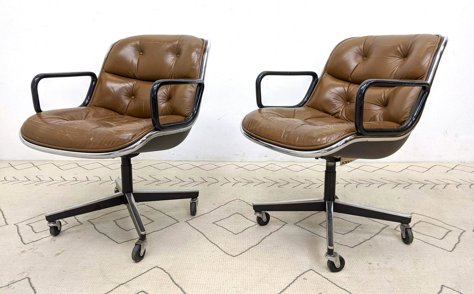Charles Pollock for Knoll Executive Armchairs.  Brown L (1 of 13)
