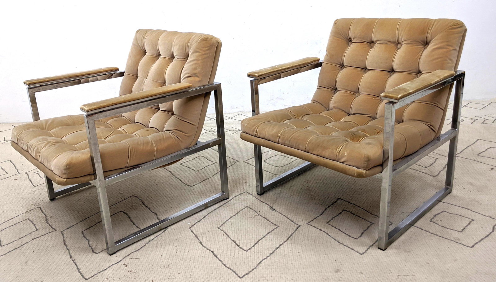 Mid Century Modern  Chrome frame Lounge Chairs. (1 of 18)
