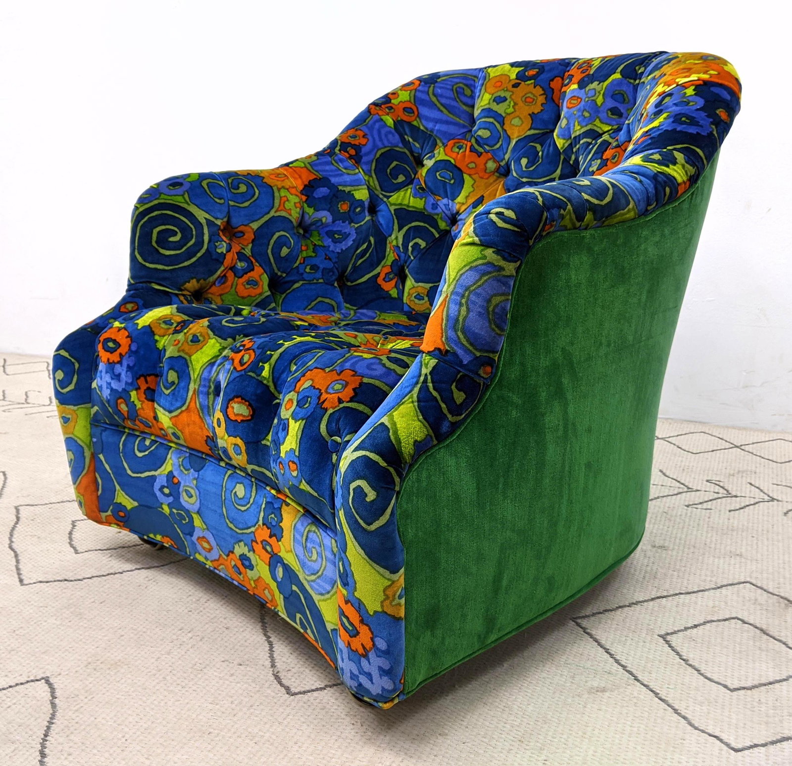Modernist Lounge Chair with Jack Lenor Larson Fabric. (1 of 12)