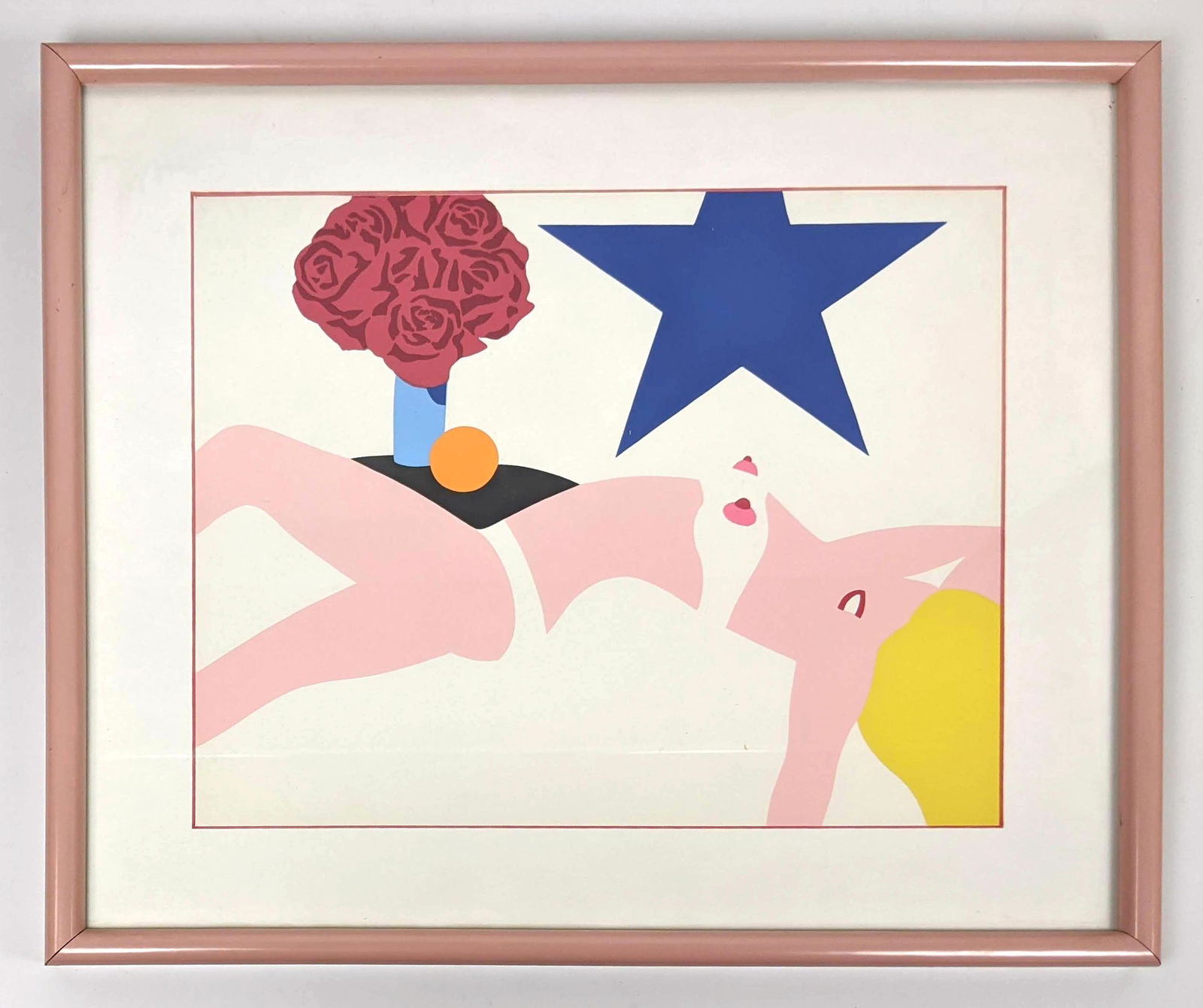 TOM WESSELMAN Great American Nude Lithograph Print.: TOM WESSELMAN Great American Nude Lithograph Print.-- Dimensions: Image Size: H: 12 inches: W: 14.5 inches -- FRAME SIZE: Frame Height 18 inches - Frame Width 20 inches ---