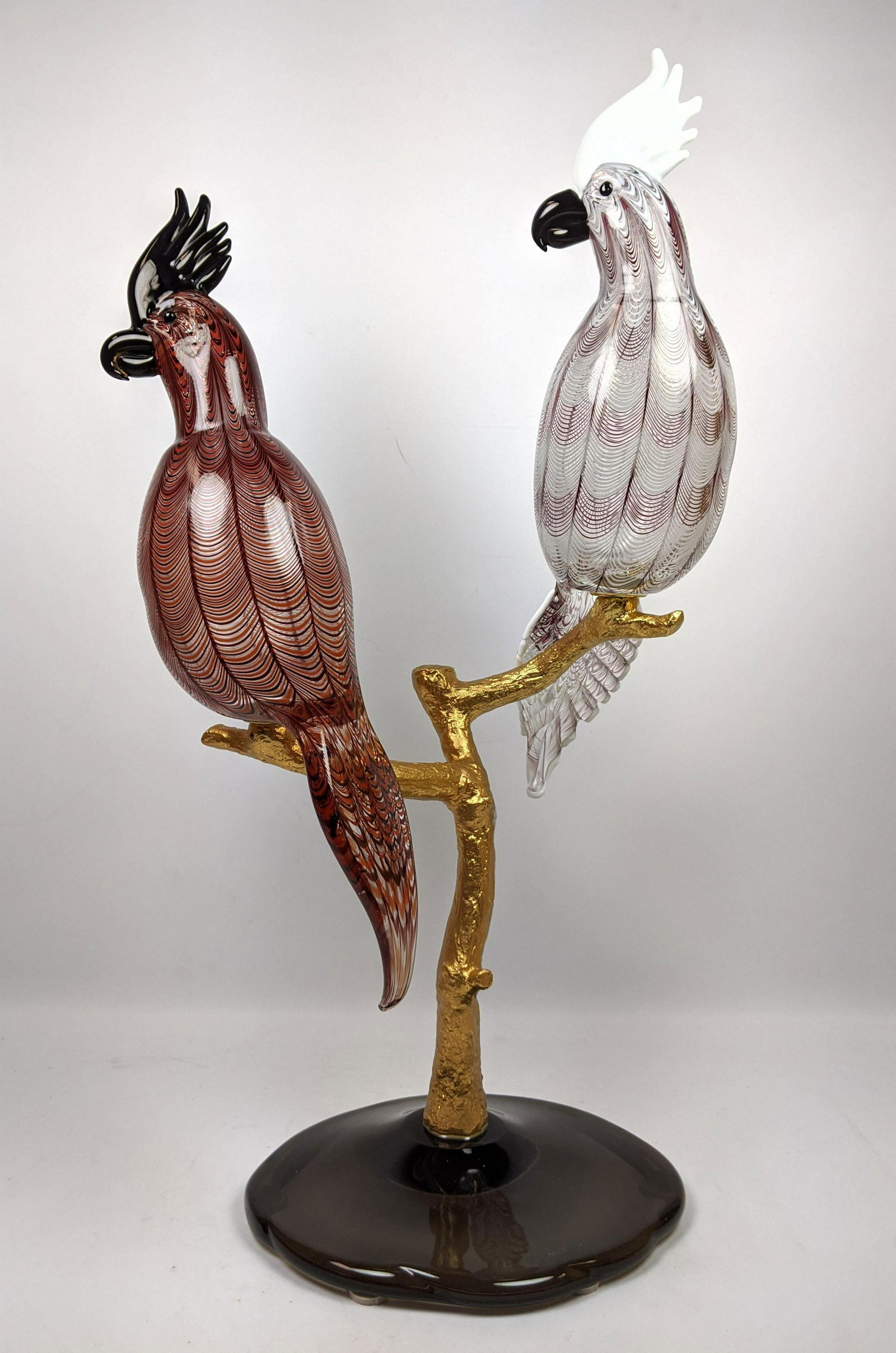 Large LICIO ZANETTI Murano glass cockatoos Sculpture. H (1 of 17)