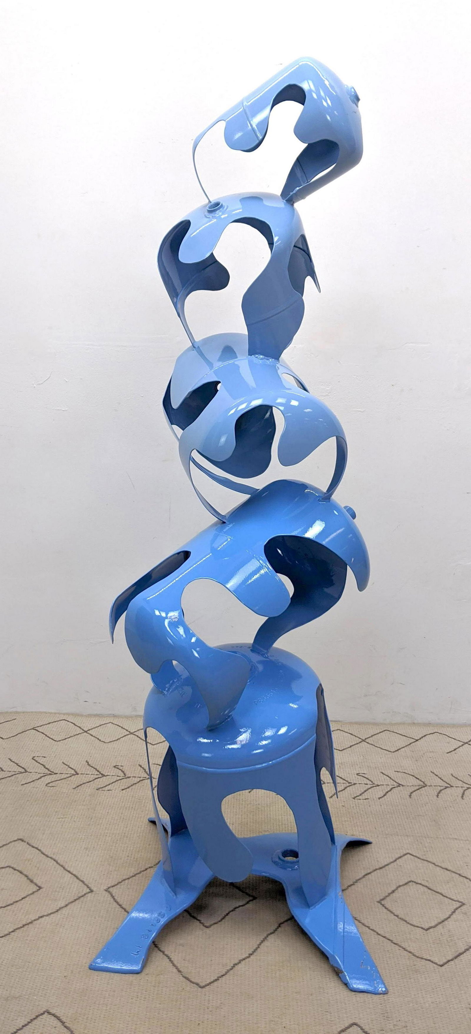 Tall Blue COLIN SELIG Industrial Sculpture.  Cut, welde (1 of 11)