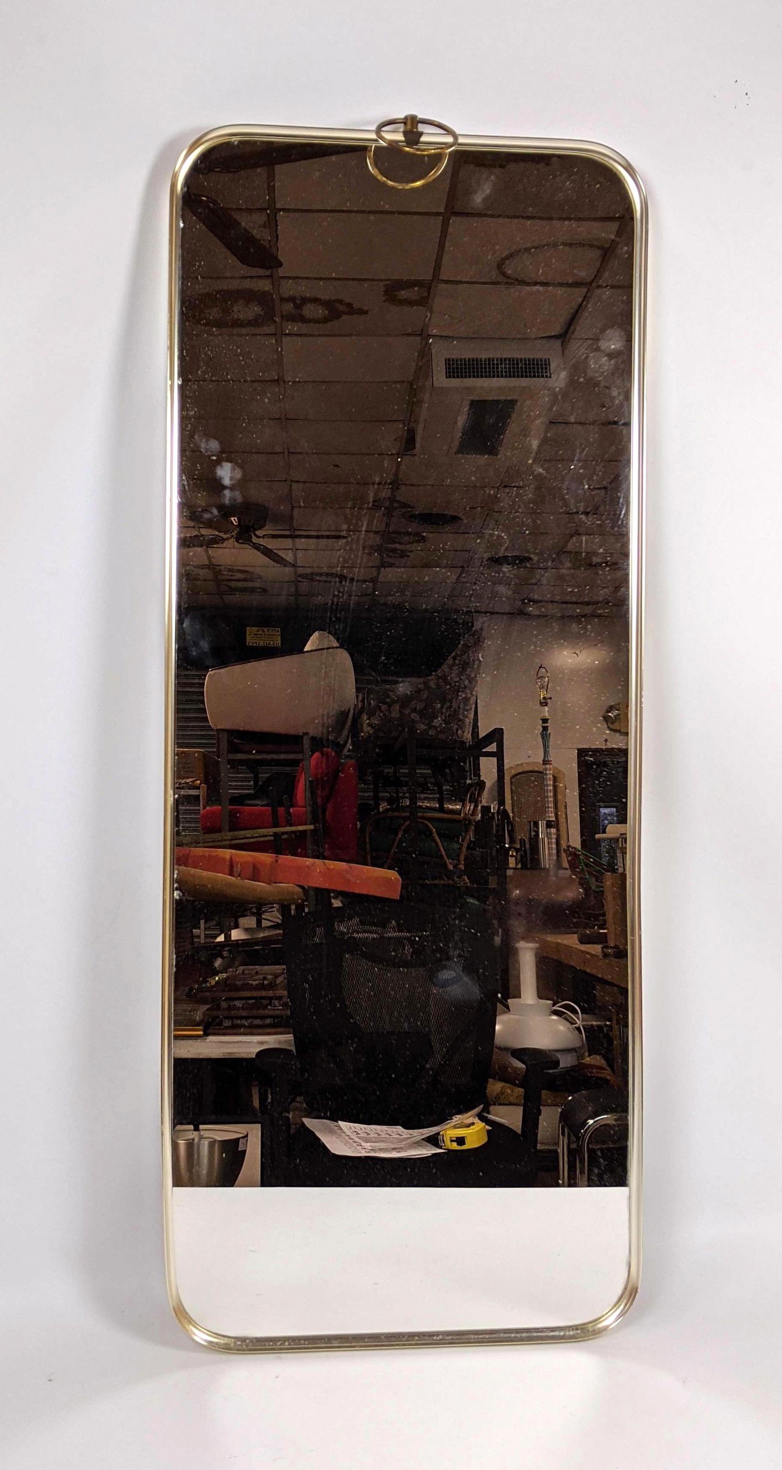 Gio Ponti Style wall Mirror. Ring Top (1 of 11)