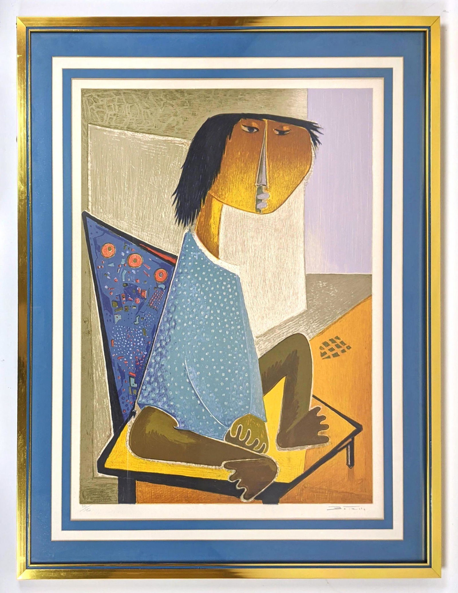 Angel Botello linocut Print 32/150, pencil signed. Sign (1 of 9)