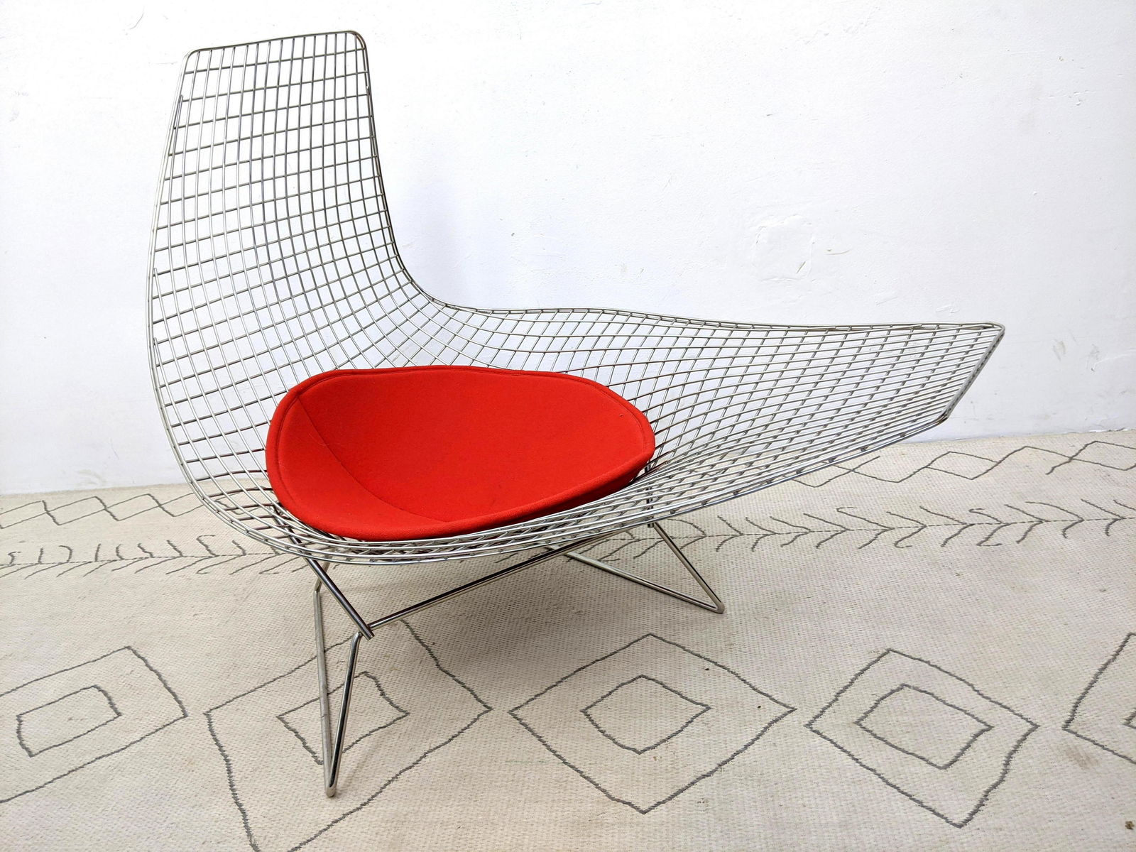 HARRY BERTOIA ASYMMETRIC Chaise Lounge Chair: HARRY BERTOIA ASYMMETRIC Chaise Lounge Chair-- Dimensions: H: 39 inches: W: 46 inches: D: 33 inches ---