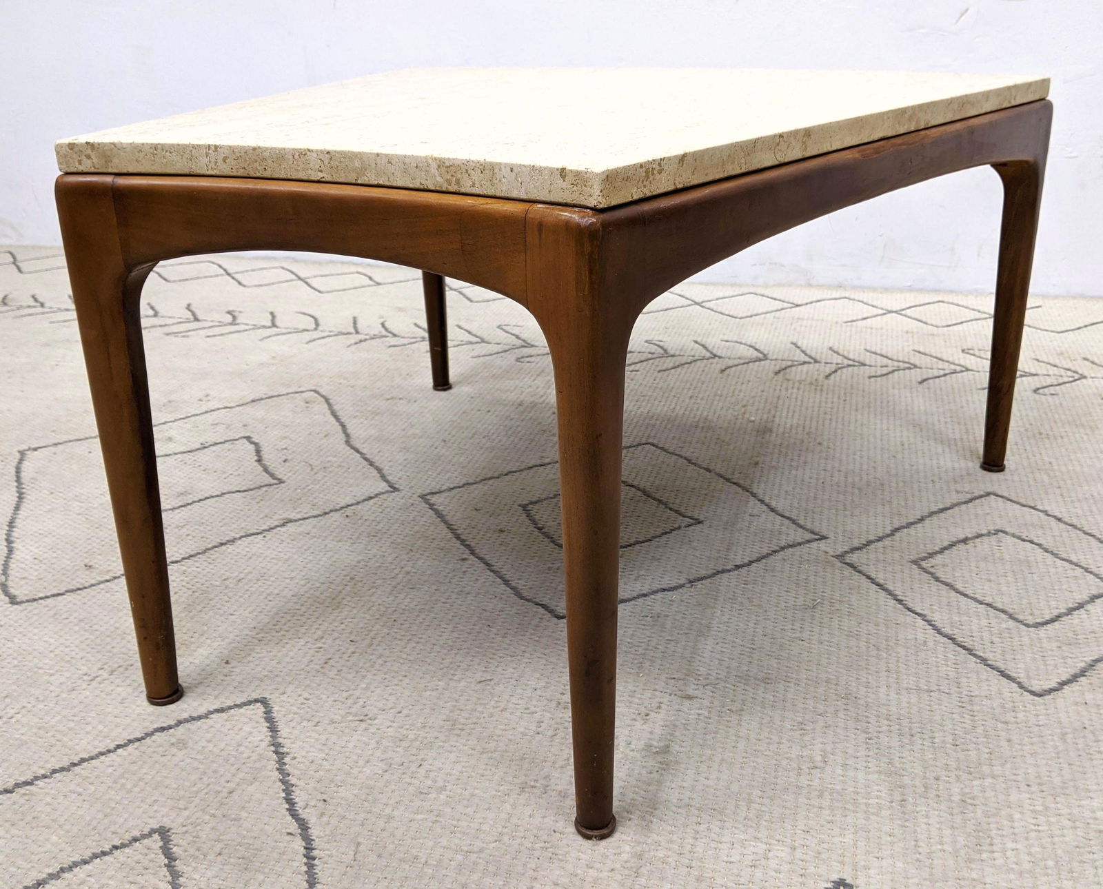 Mid Century Modern Wedge Side Table with Italian Traver (1 of 9)