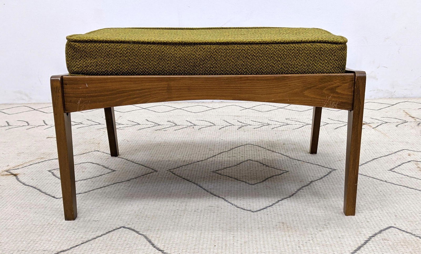 American Modern Walnut Ottoman Footstool. (1 of 9)
