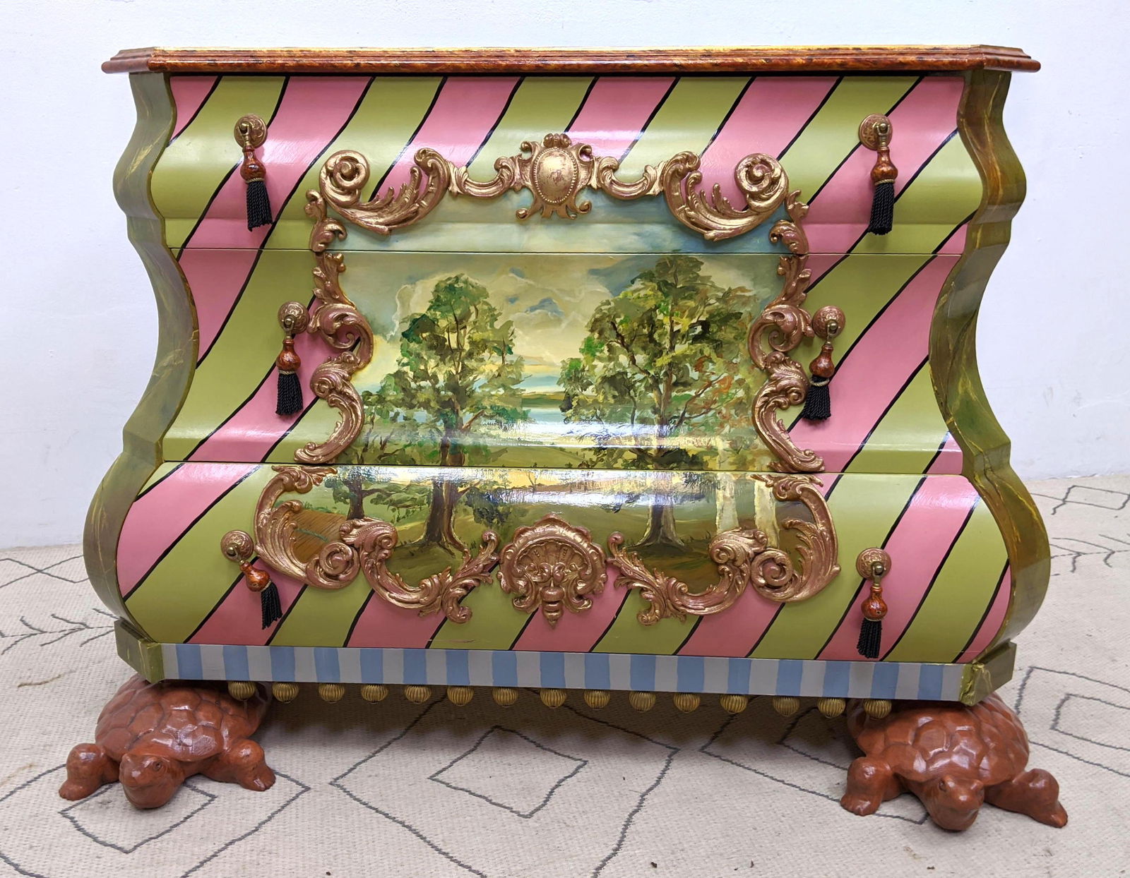 MACKENZIE-CHILDS PAINTED 'BOMBAY CHEST', WITH TURTLE FE (1 of 14)
