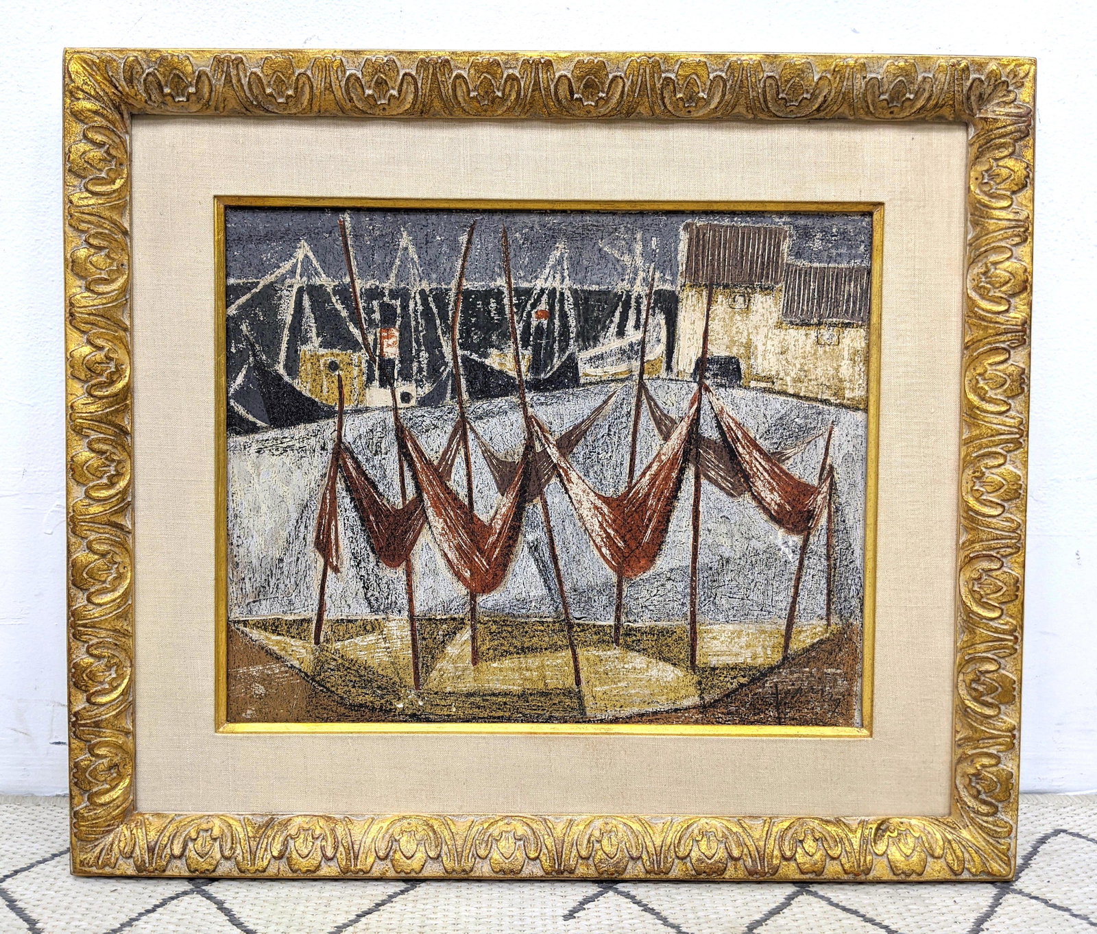 Artist Signed Oil Painting on Board.  Abstract Impressi (1 of 8)