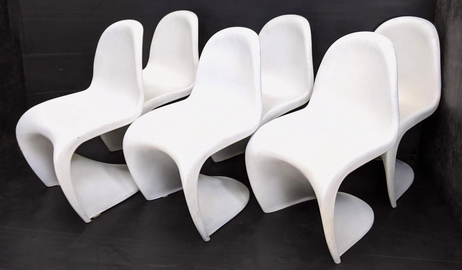 Set 6 Verner Panton Style Stacking Chairs. Molded Plast (1 of 12)