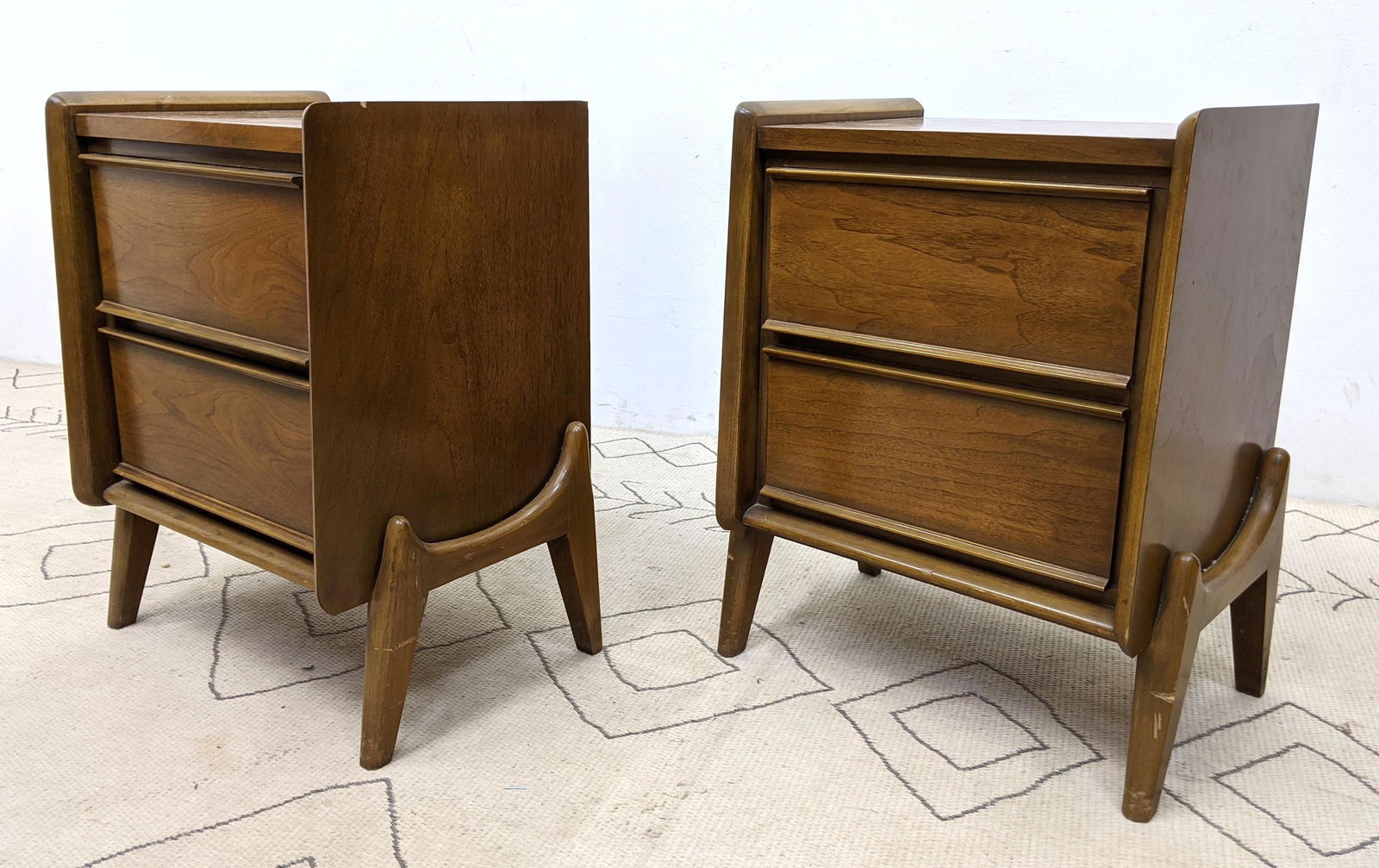Pair American Modern Walnut Side End Tables.  Night Sta (1 of 16)