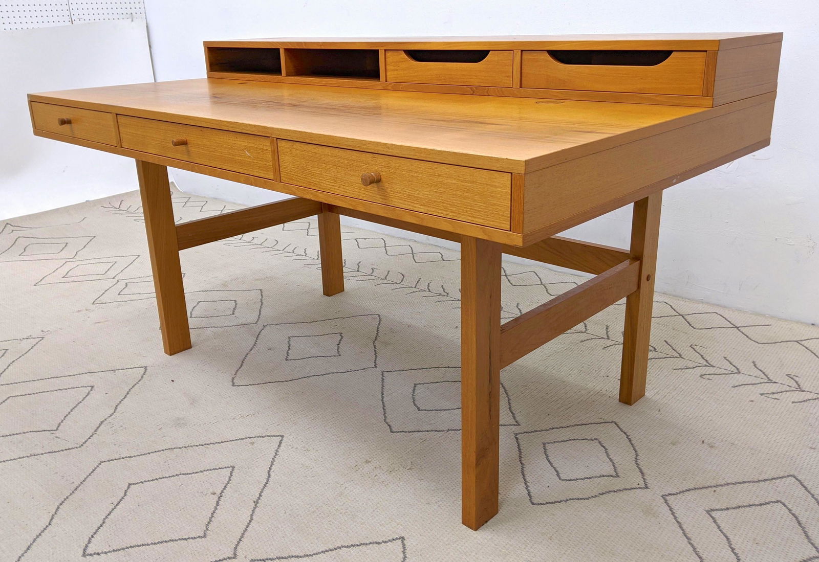 LAURITS M LARSENS Danish Modern Teak Desk. Flip Section (1 of 17)